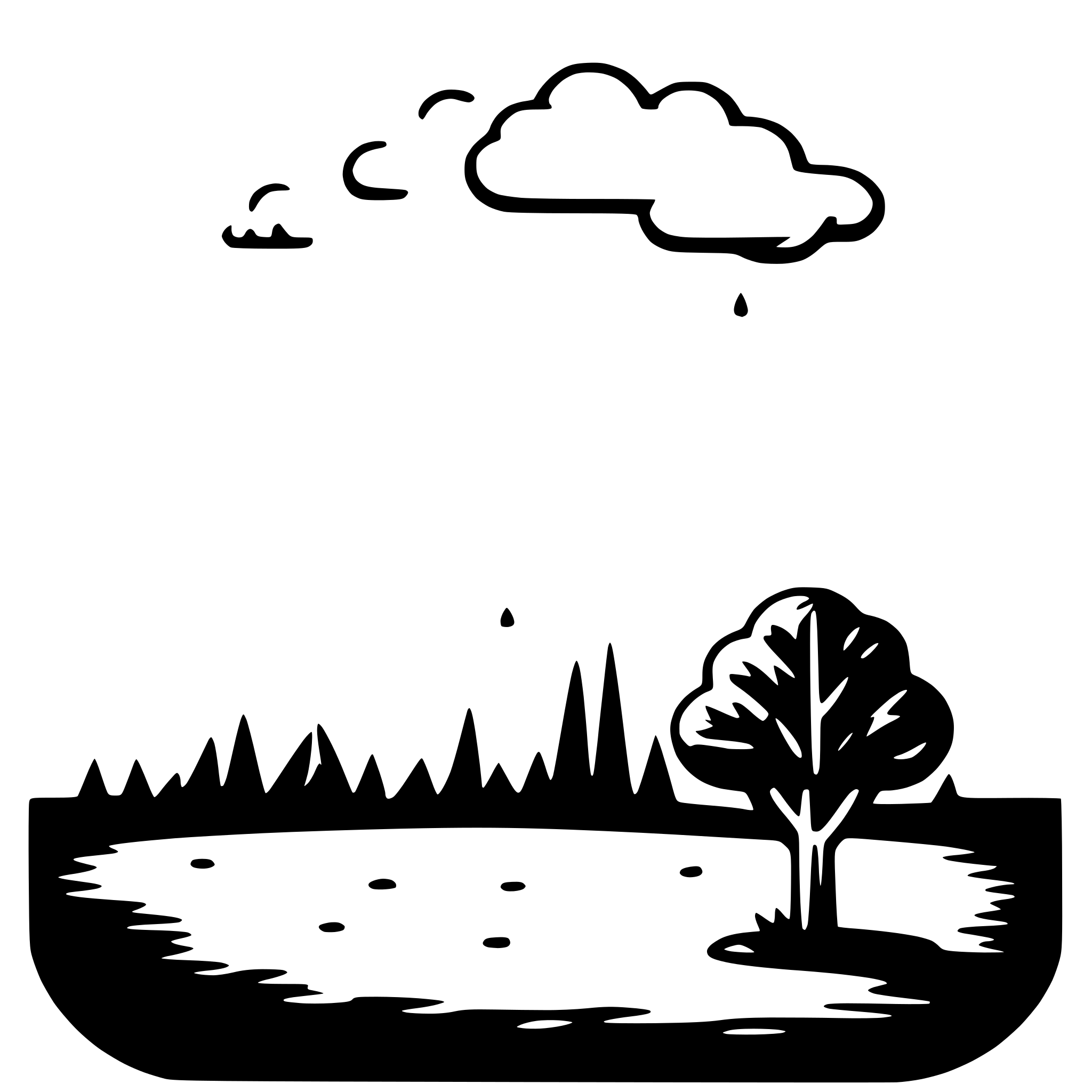 AI-generated SVG of 'rainbow with rain'