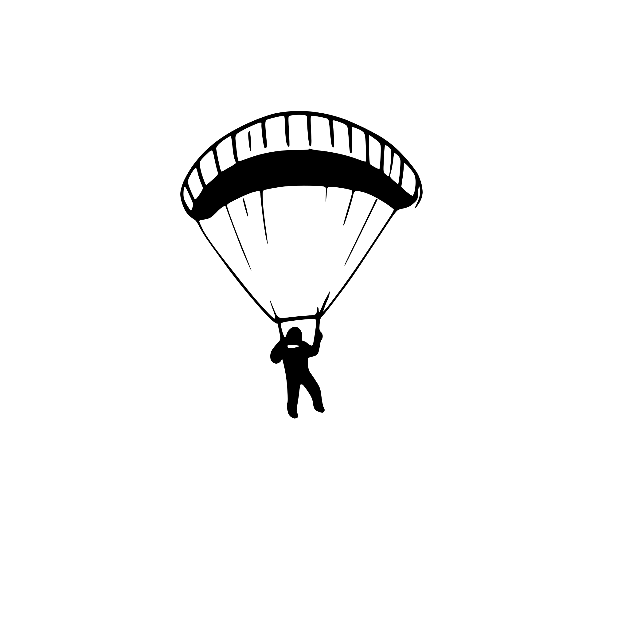 AI-generated SVG of 'parachutist descending slowly'