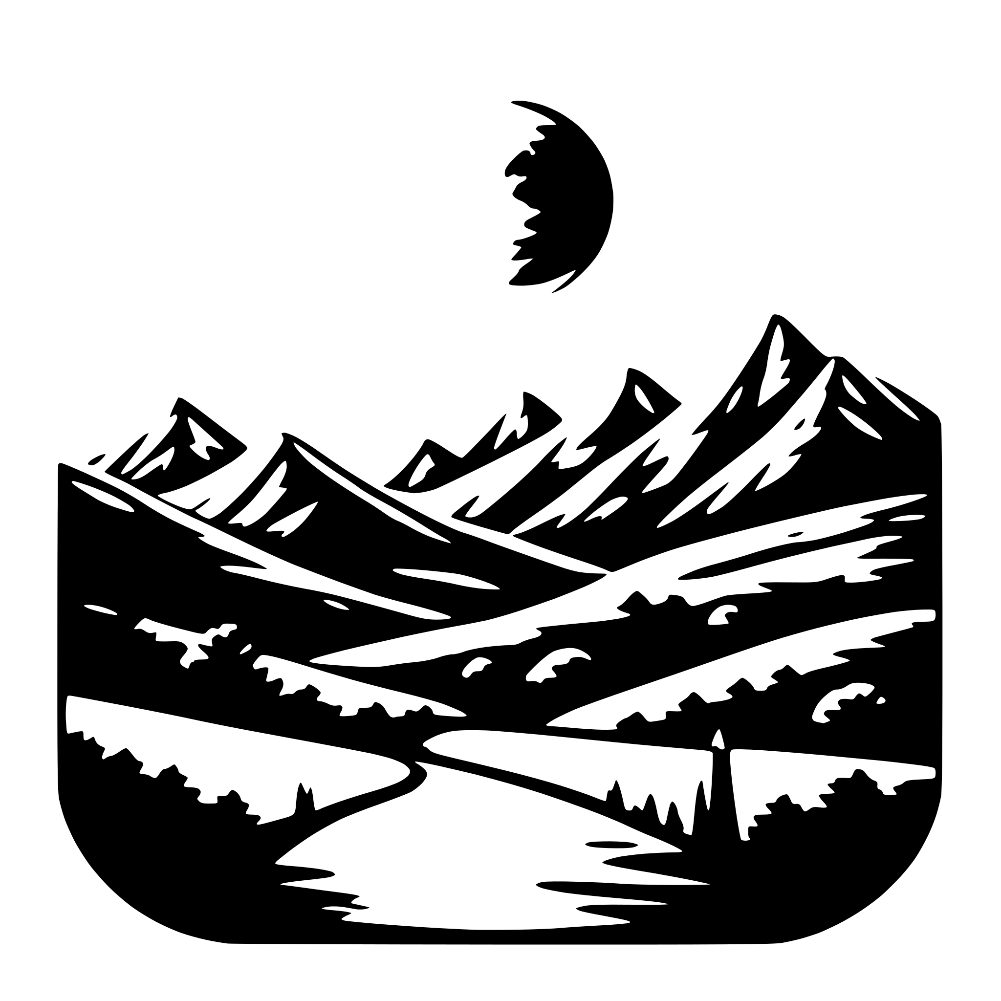 AI-generated SVG of a moon and mountains