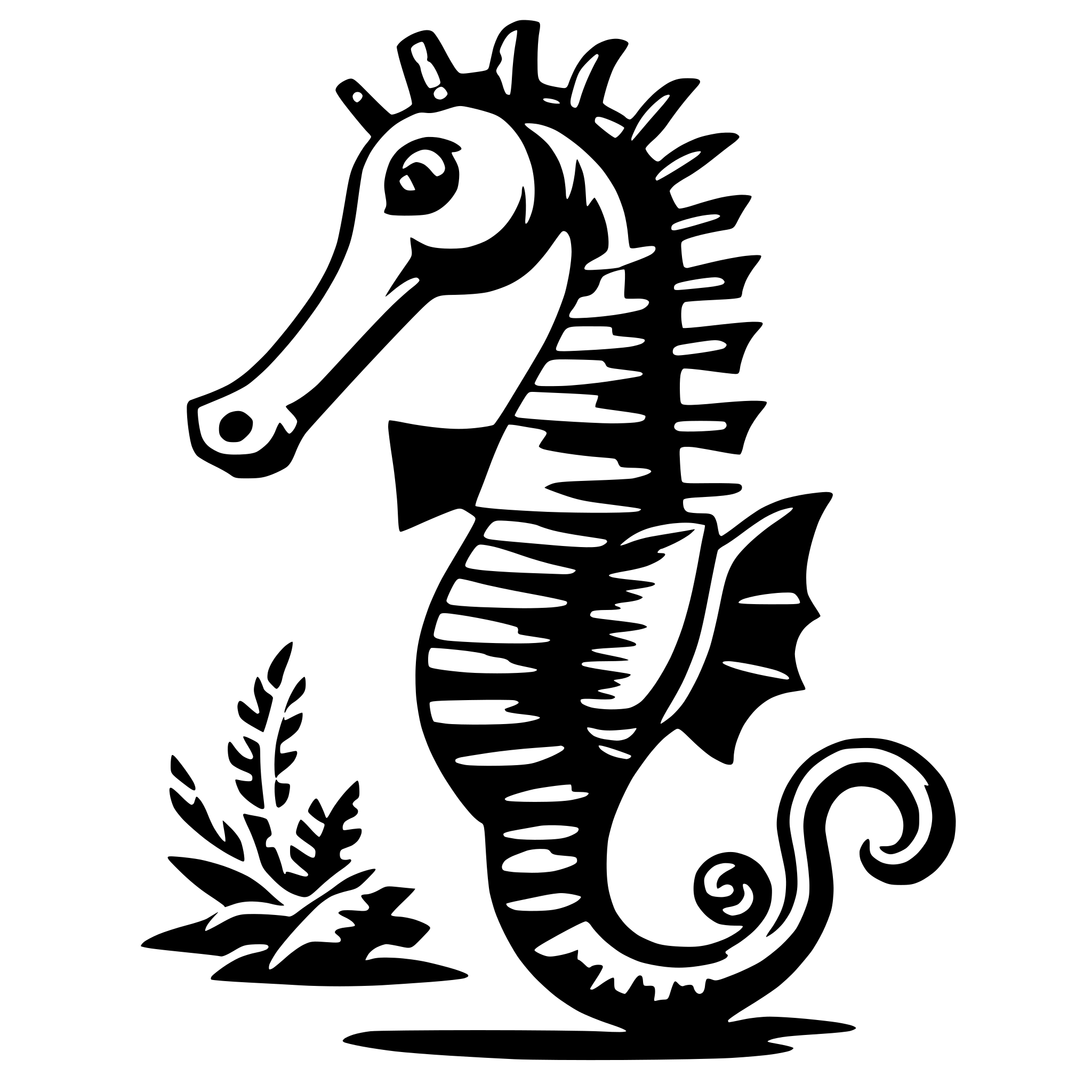 AI-generated SVG of a seahorse