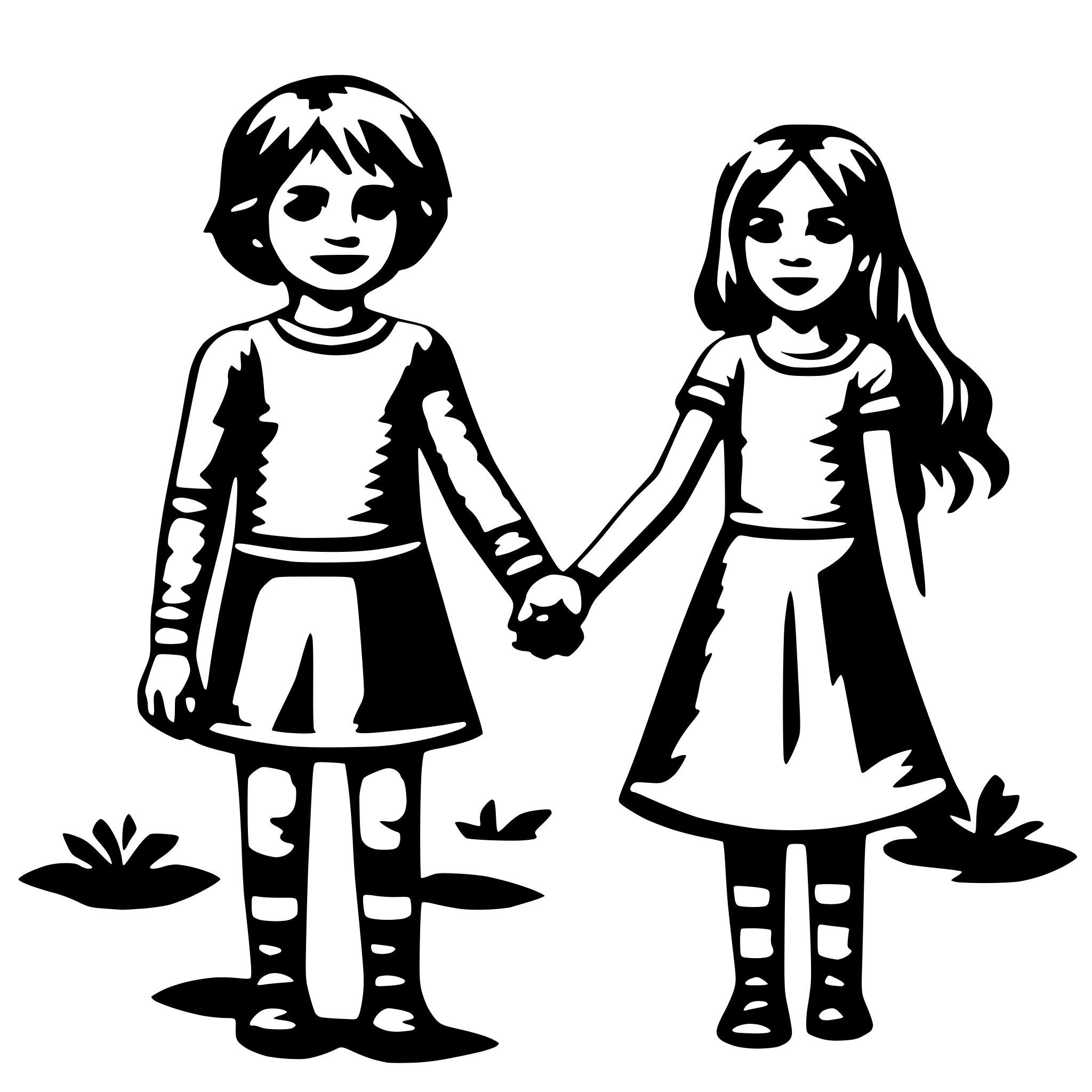 AI-generated SVG of a children holding hands and the world