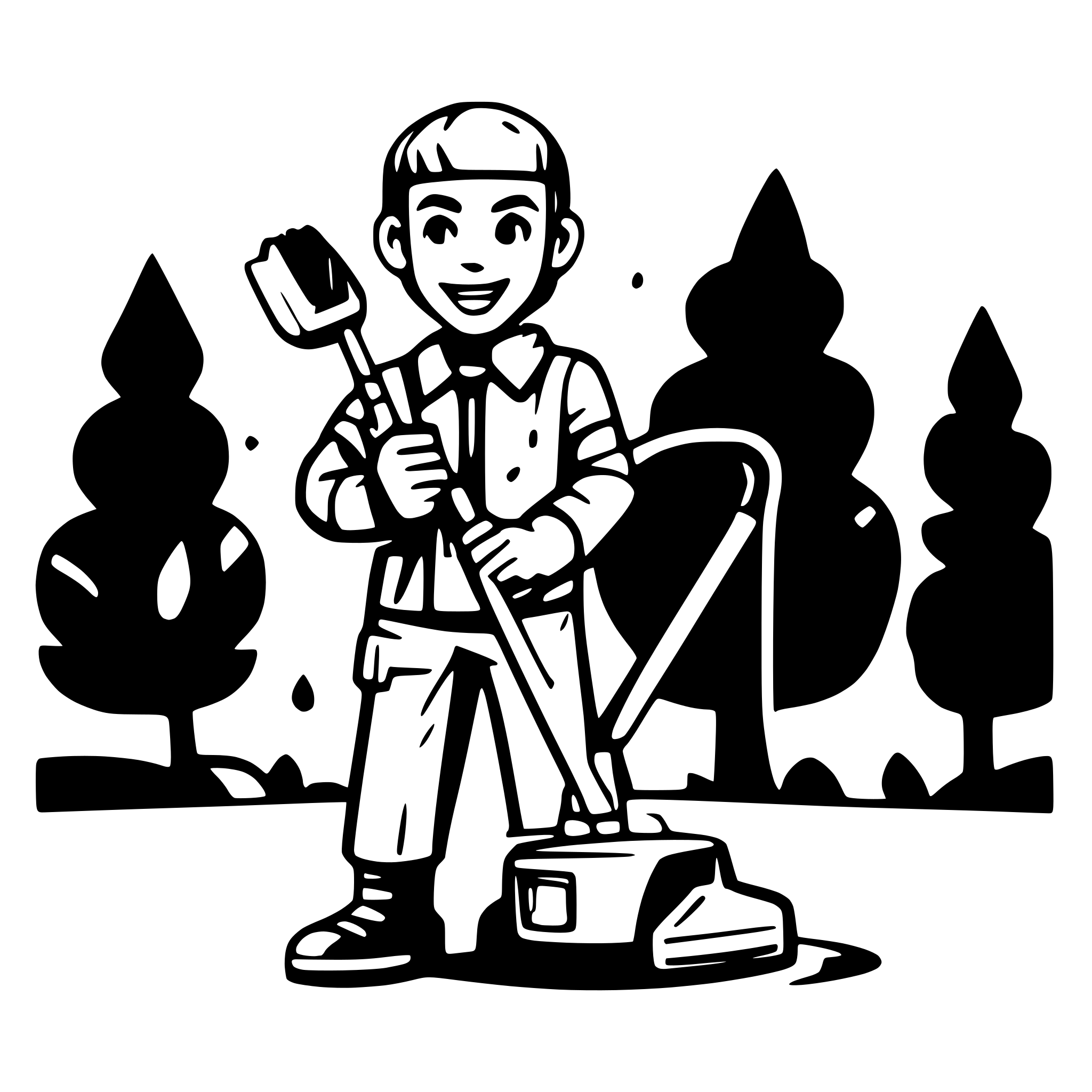 AI-generated SVG of 'Man with a pressure washer'