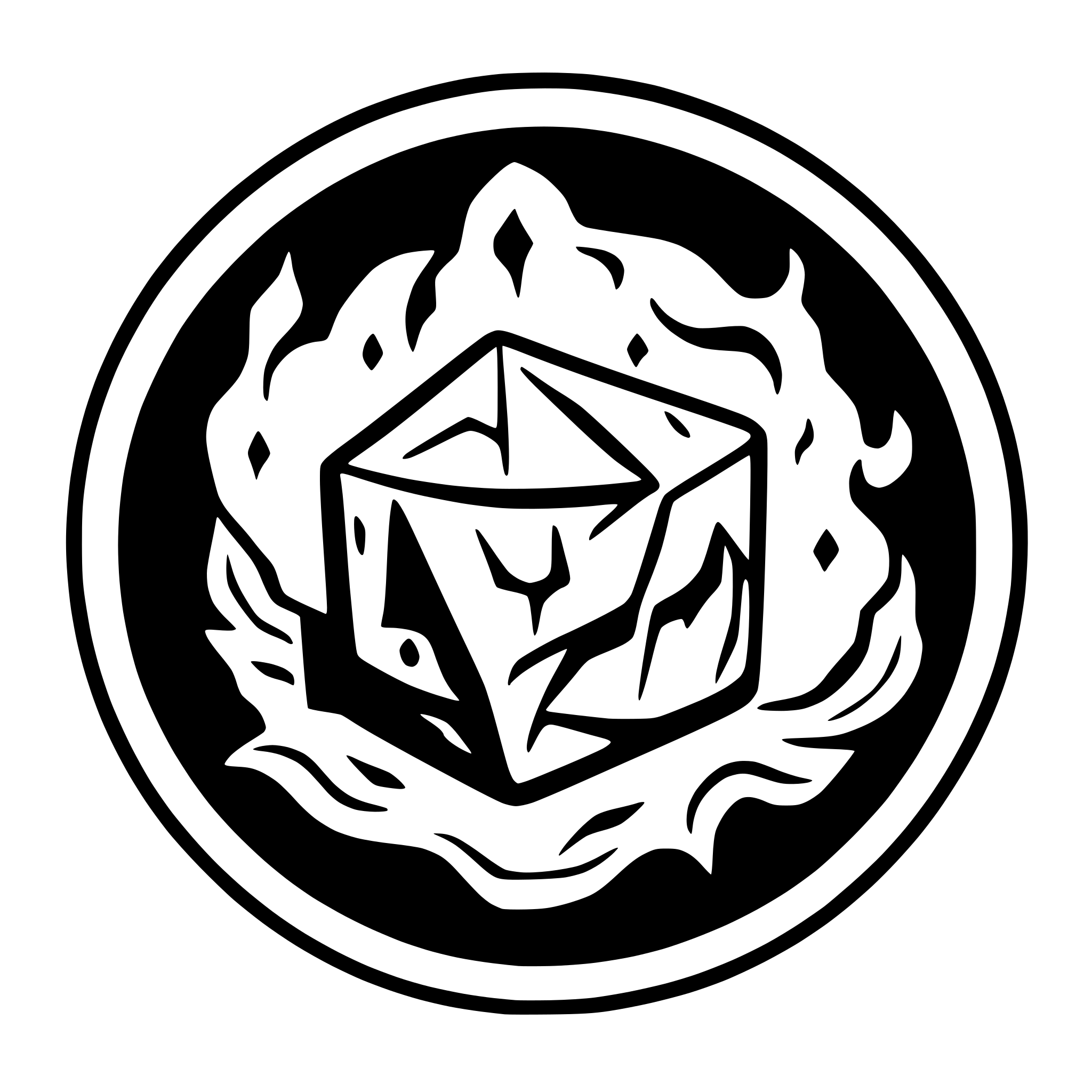 AI-generated SVG of a dungeons and dragon dungeon maser logo
