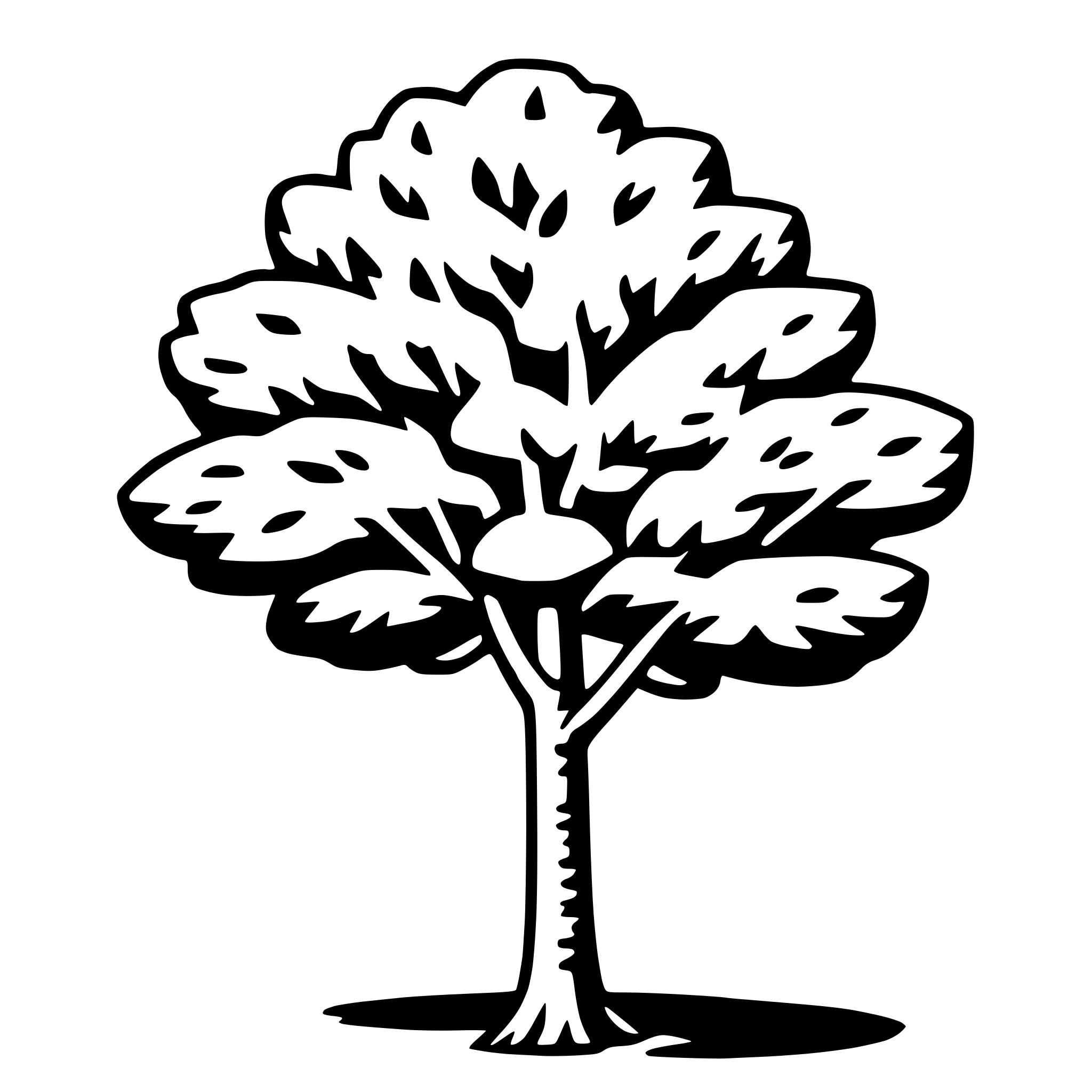AI-generated SVG of a alder tree