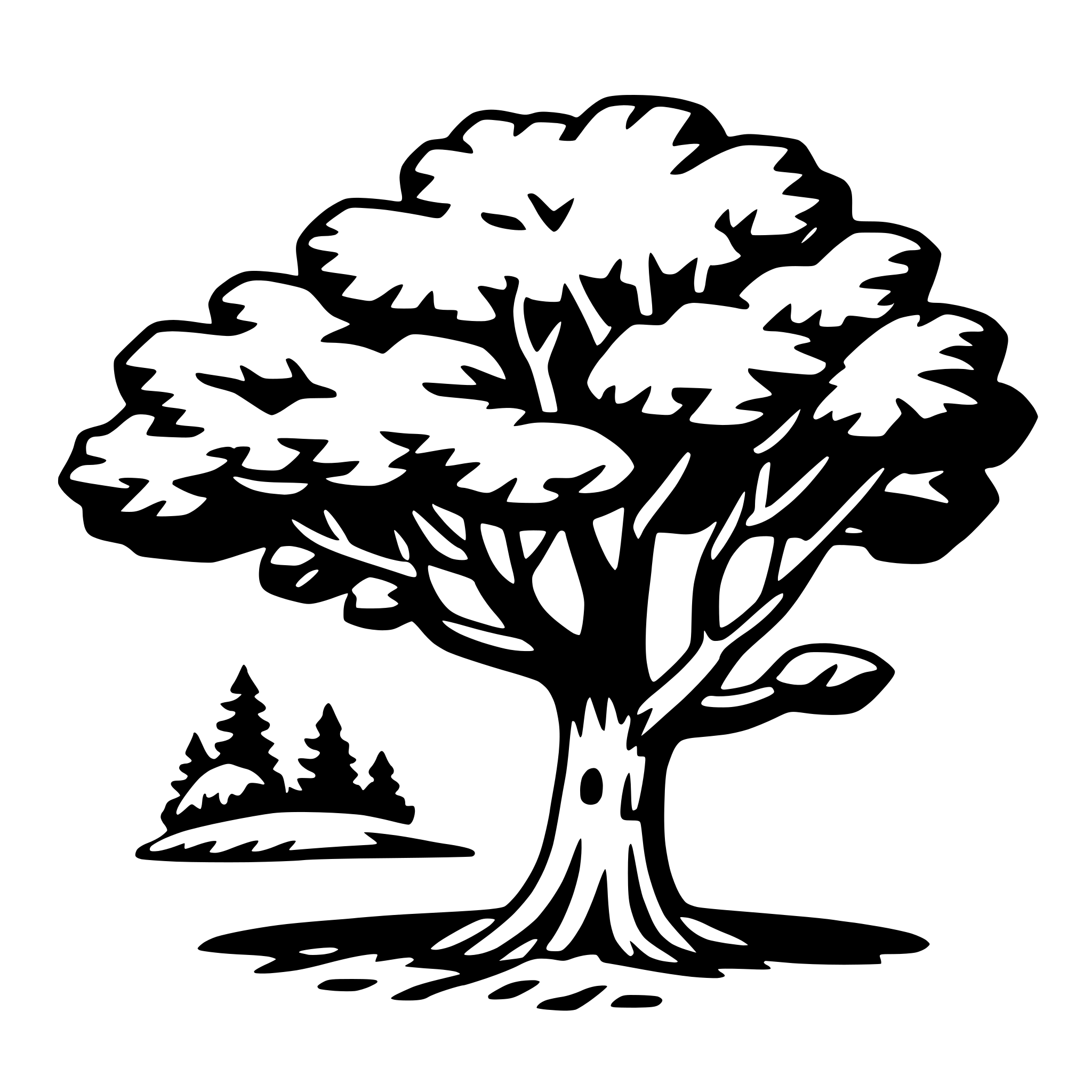 AI-generated SVG of 'oak tree'