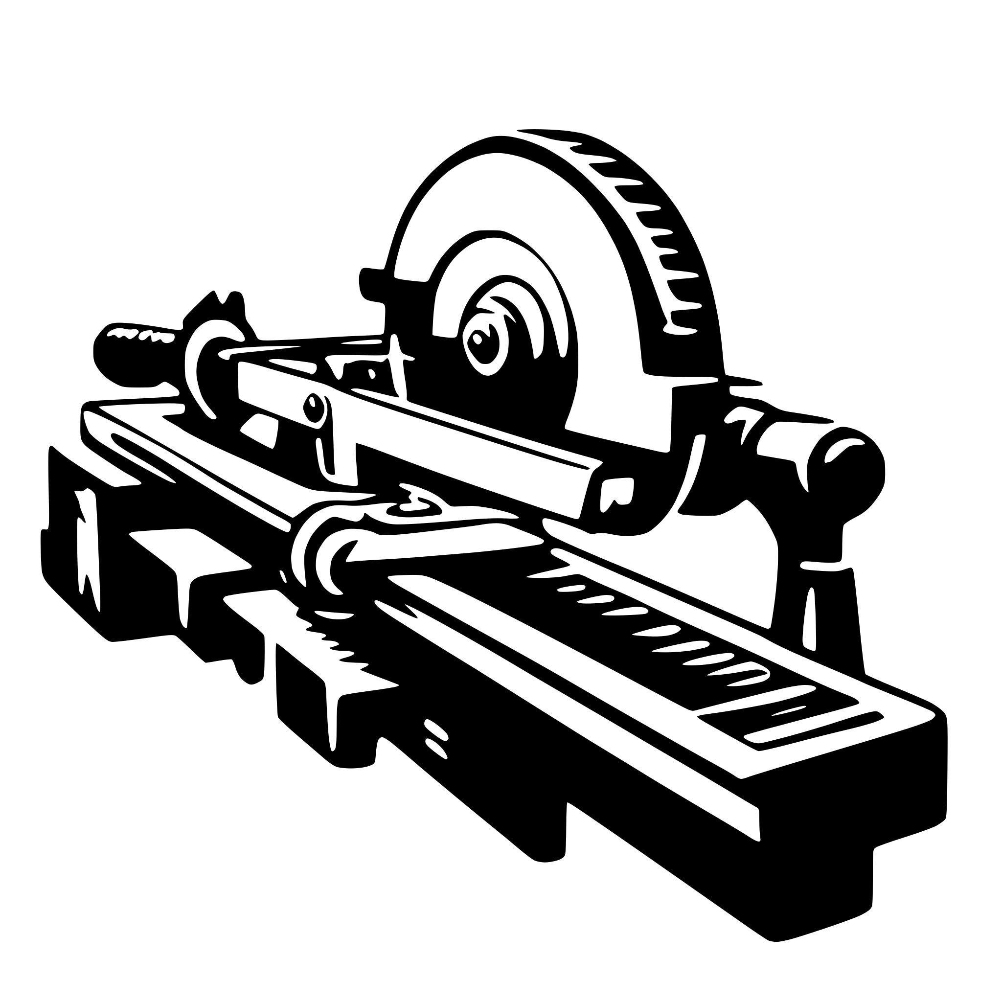 AI-generated SVG of 'wood working saw'