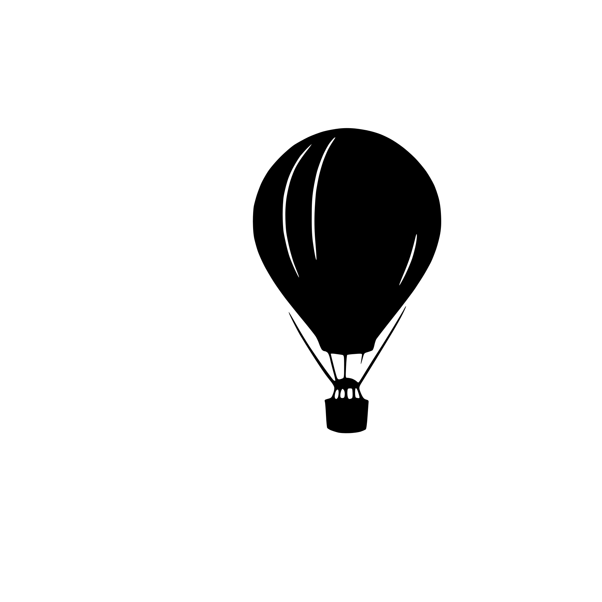 AI-generated SVG of a hot air balloon in flight