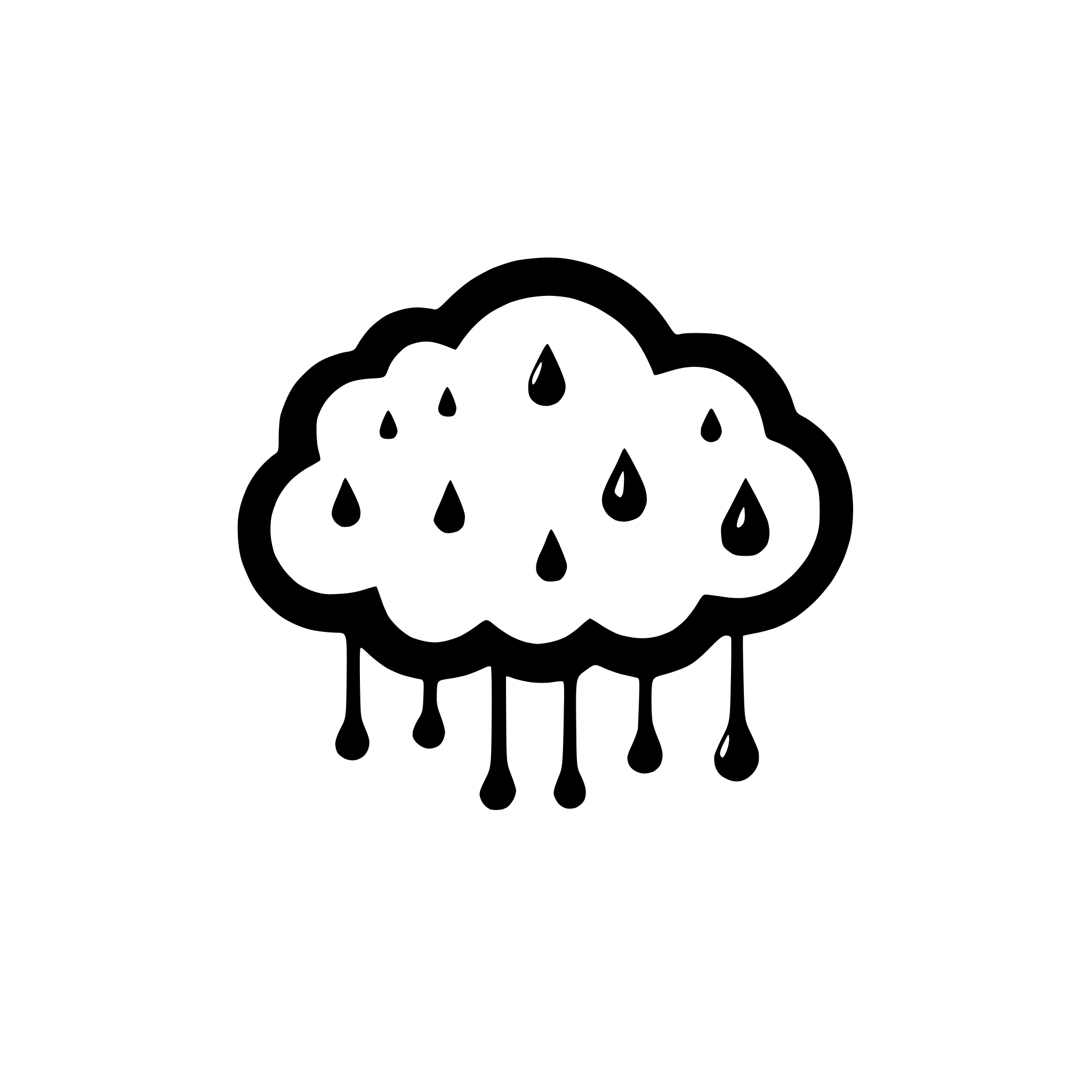 AI-generated SVG of 'abstract cloud with raindrops'
