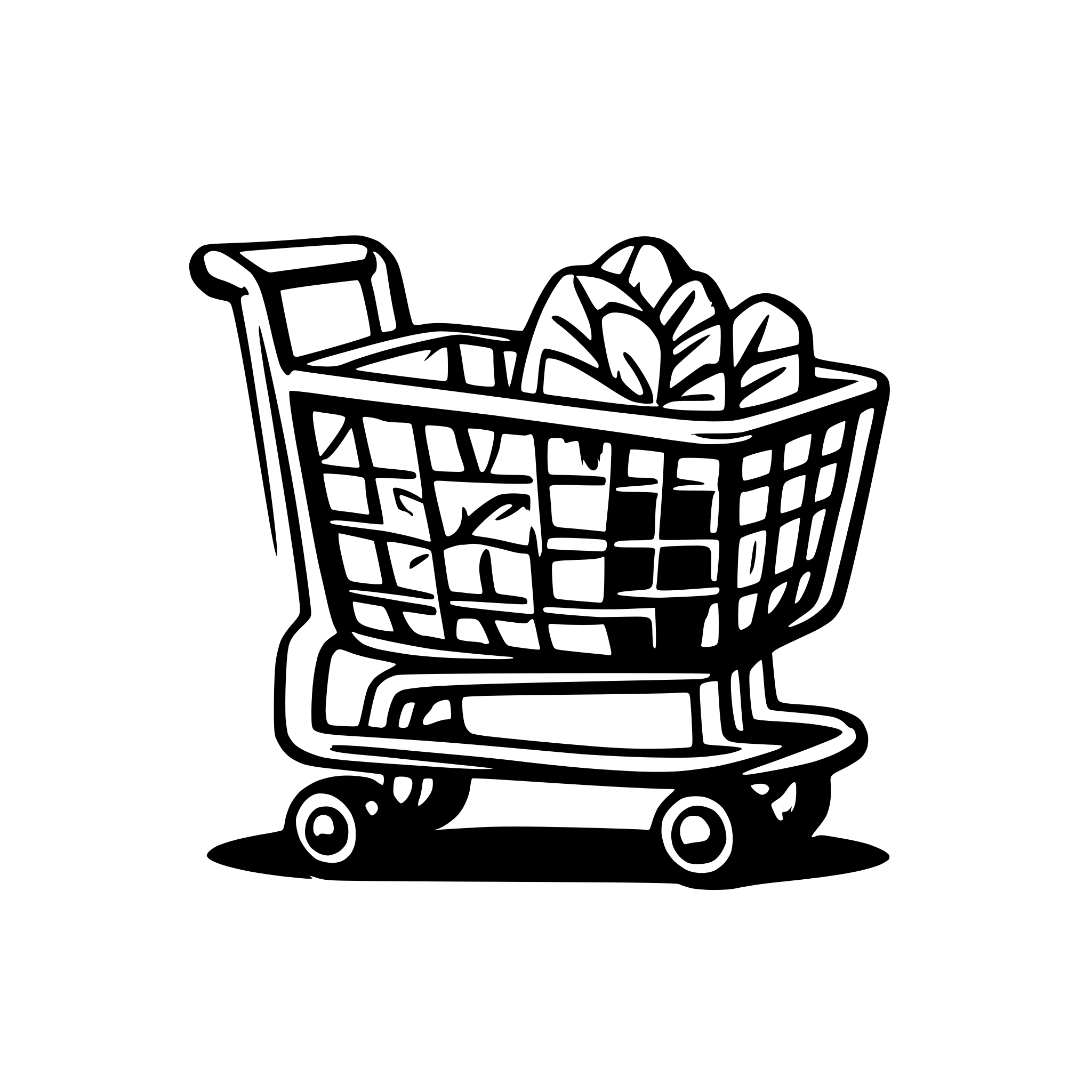 AI-generated SVG of a shopping cart in 2.5D style full of health grossery
