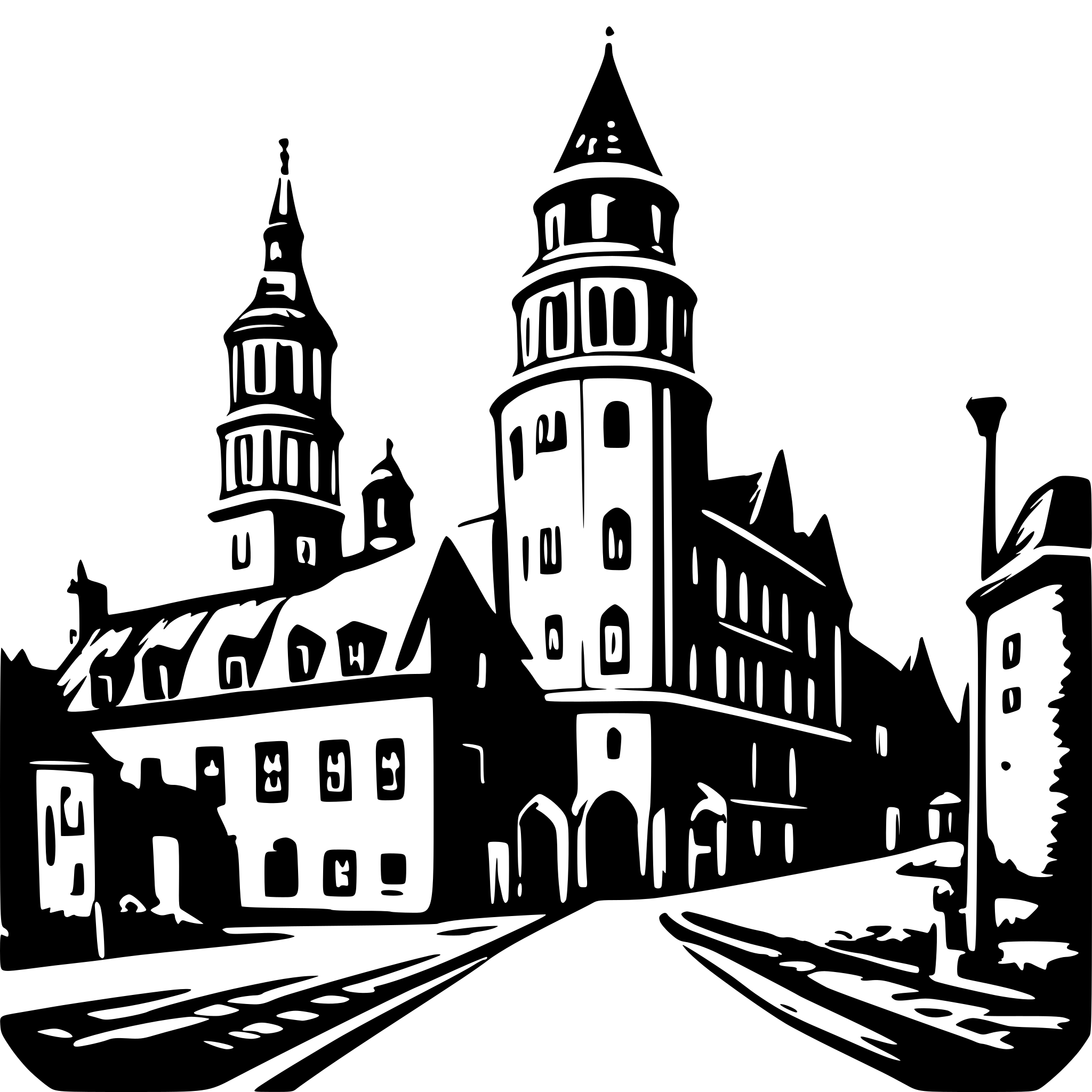AI-generated SVG of a poznan city