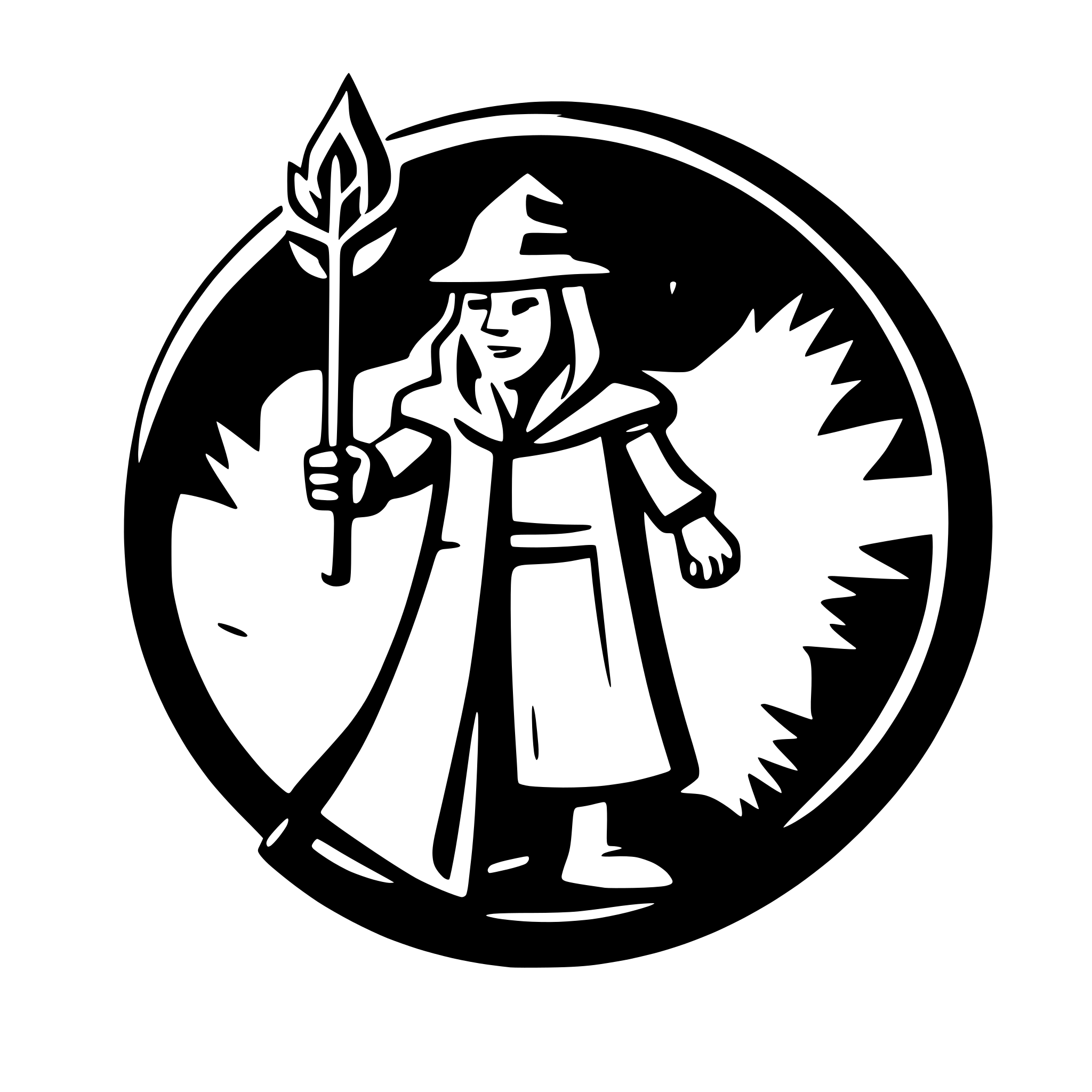 logo SVG for 'extremely minimal logo design of a wizard holding a staff ...