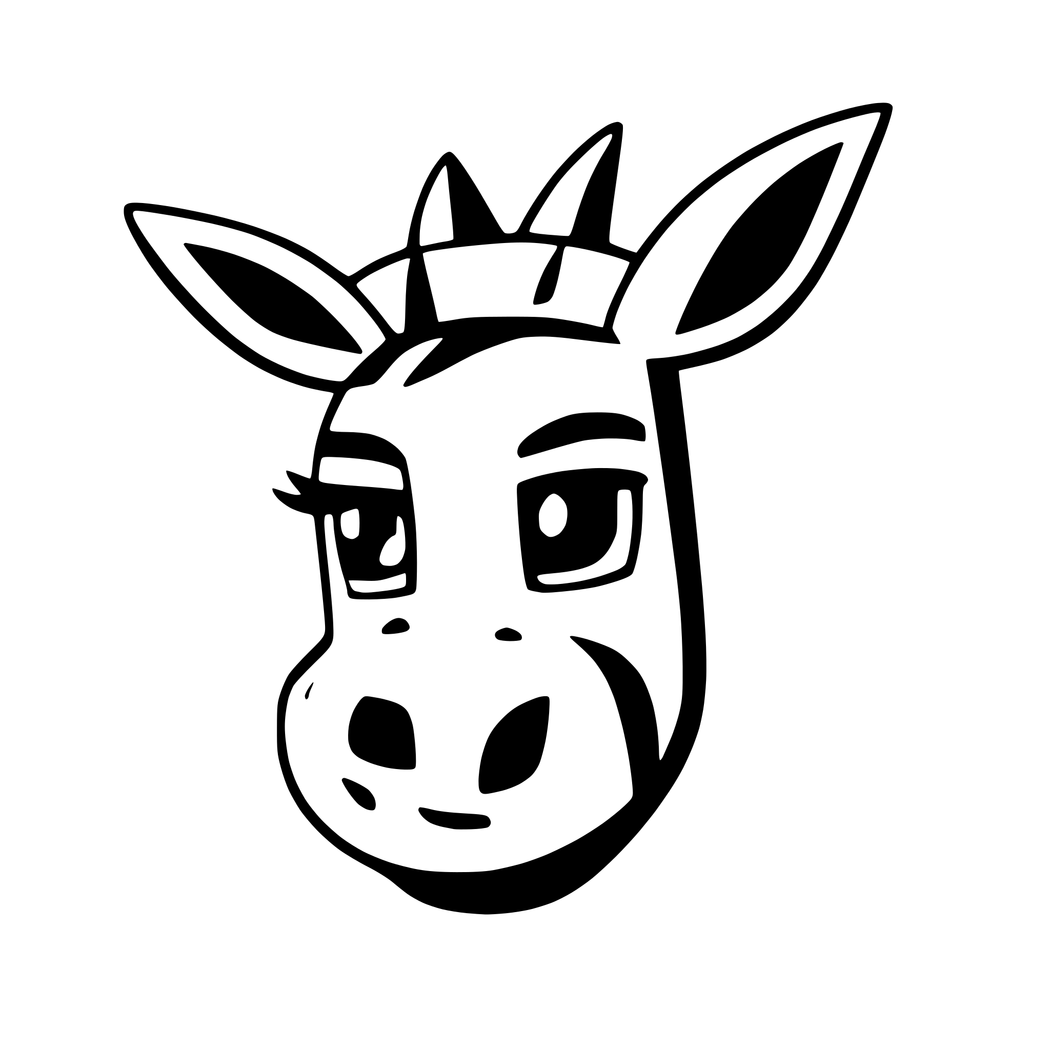 AI-generated SVG of a funny cartoon donkey head