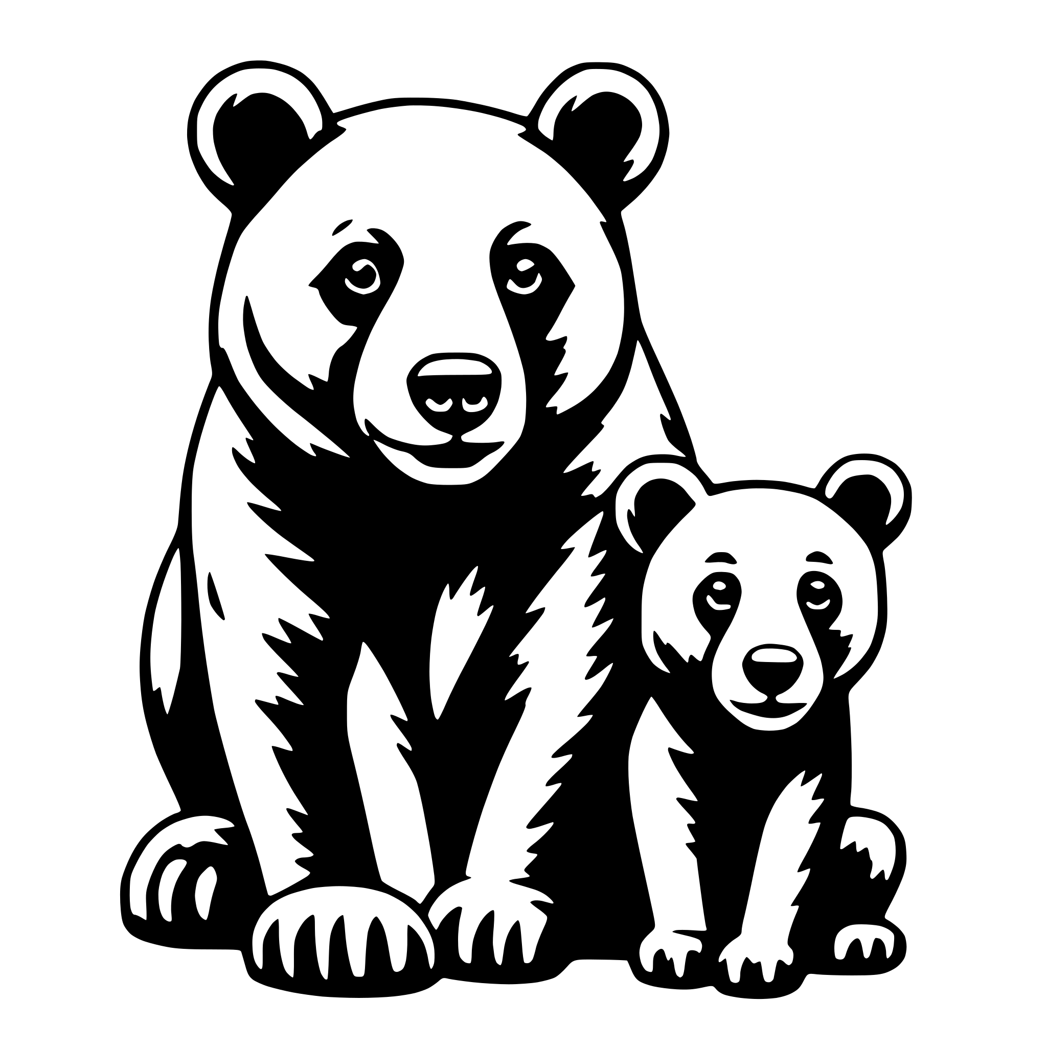 AI-generated SVG of a bear and cub