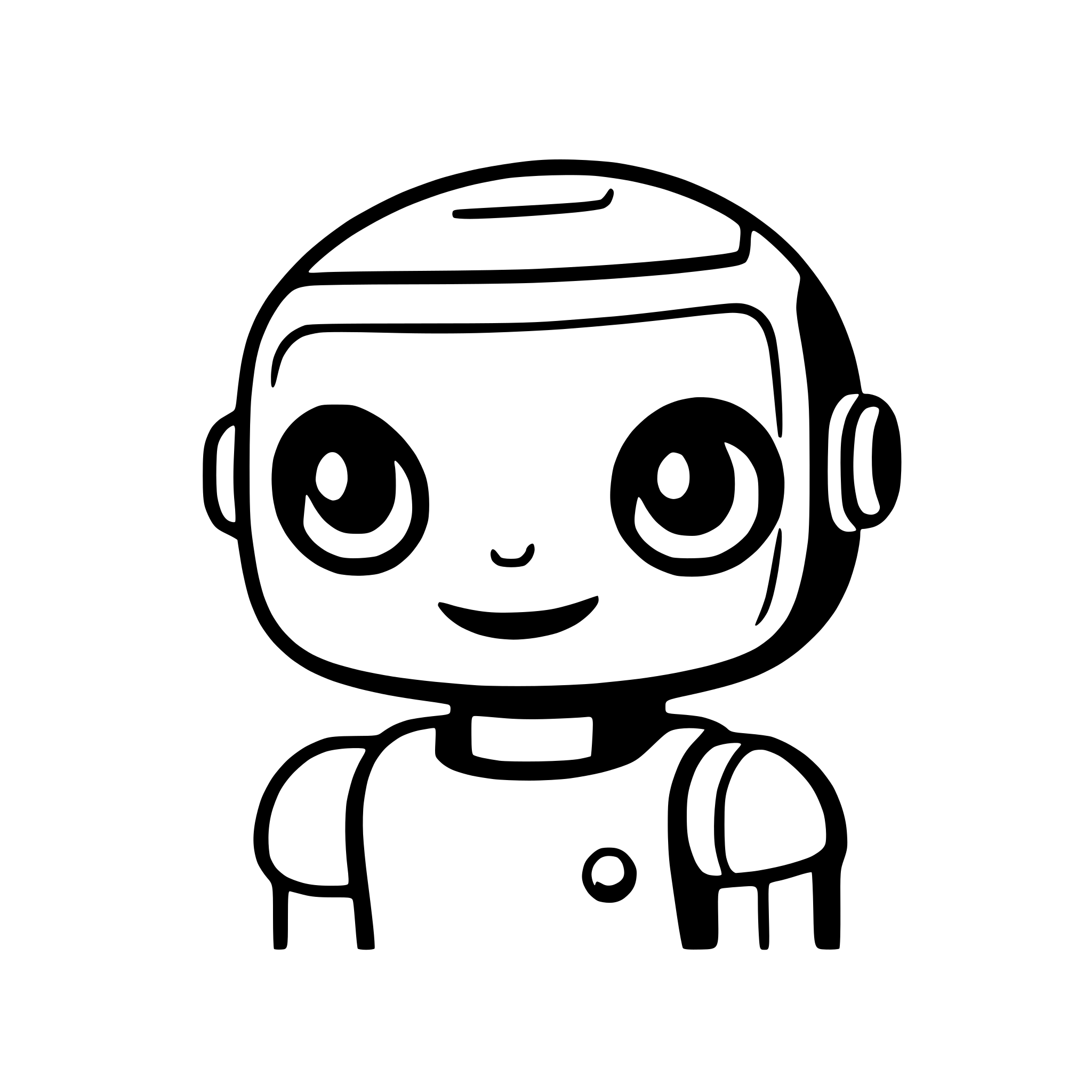 AI-generated SVG of 'simple adult robot smiling'