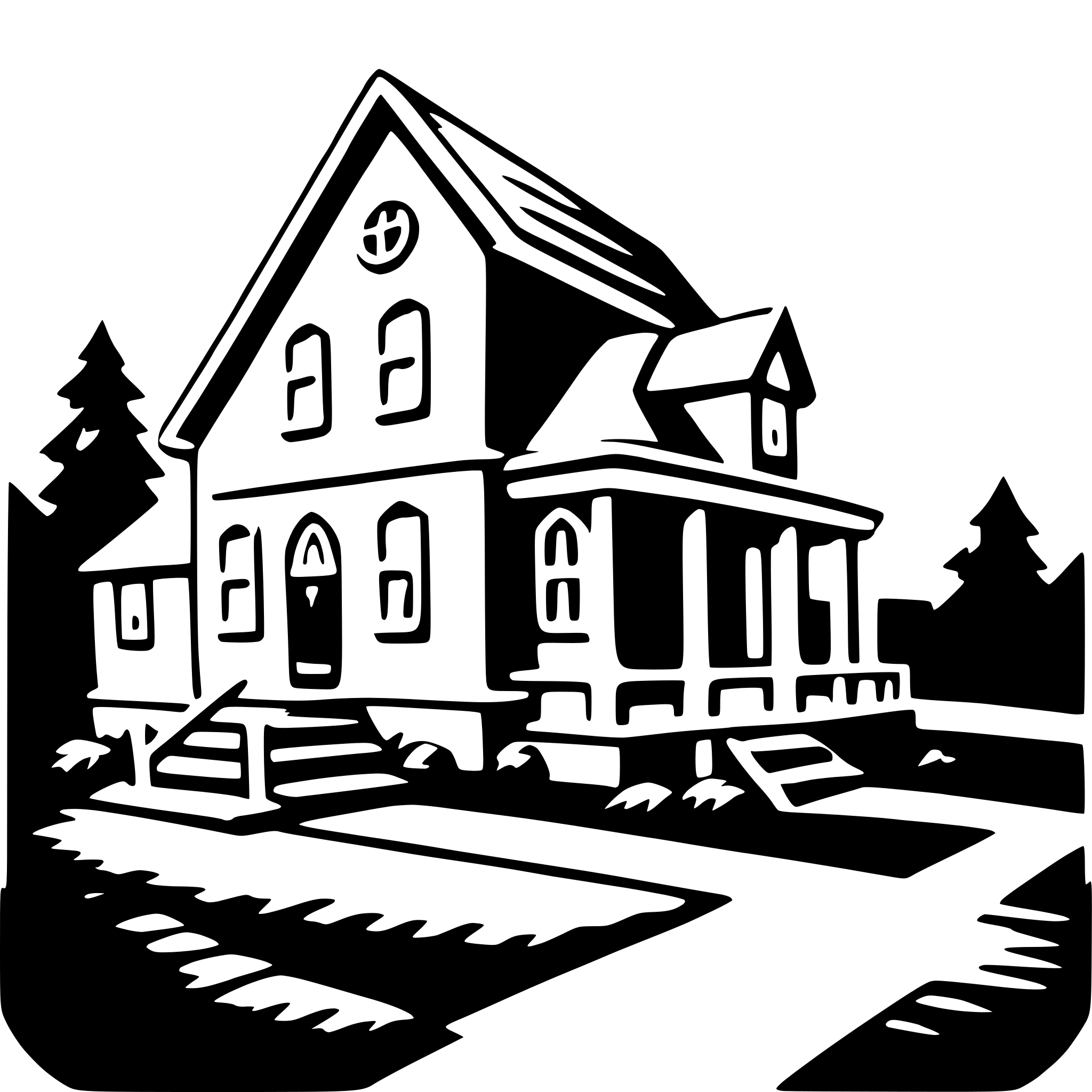 AI-generated SVG of a exploring haunted house
