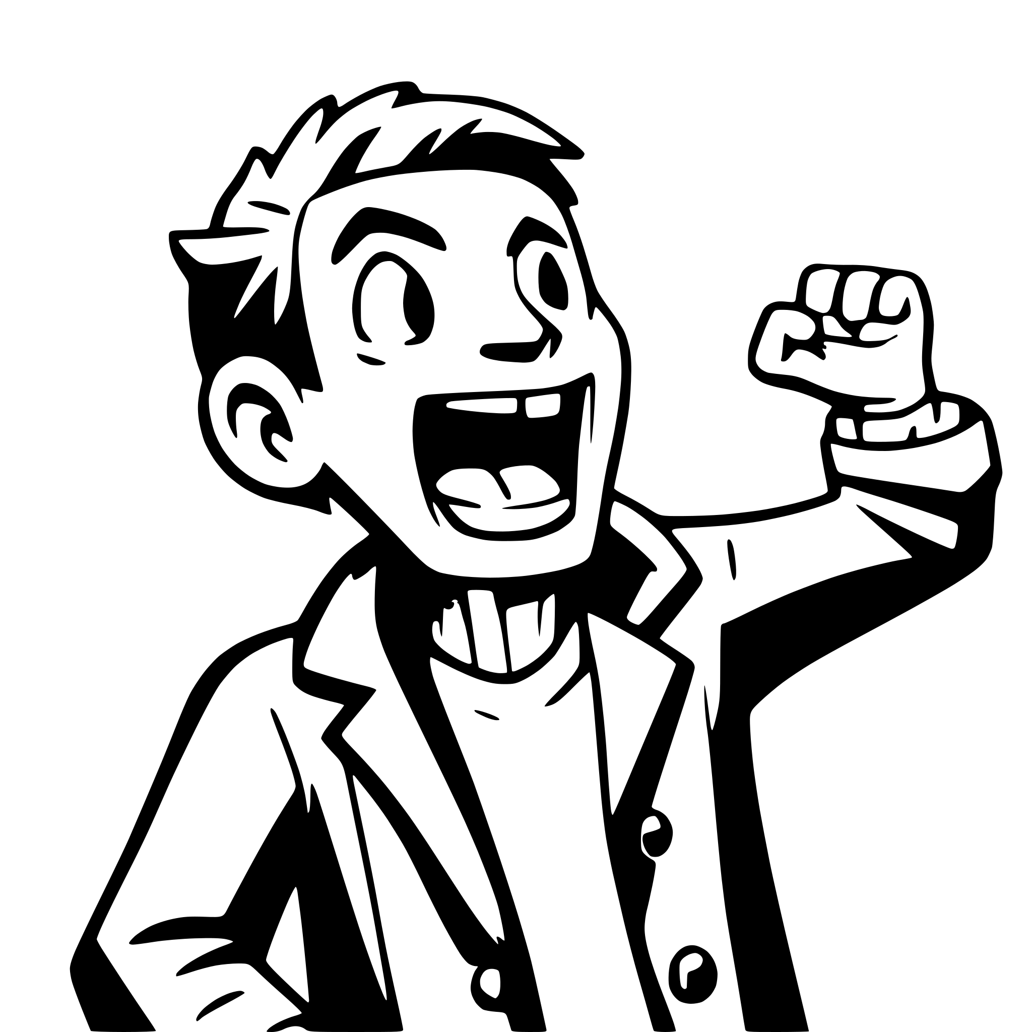AI-generated SVG of 'shouting  man'