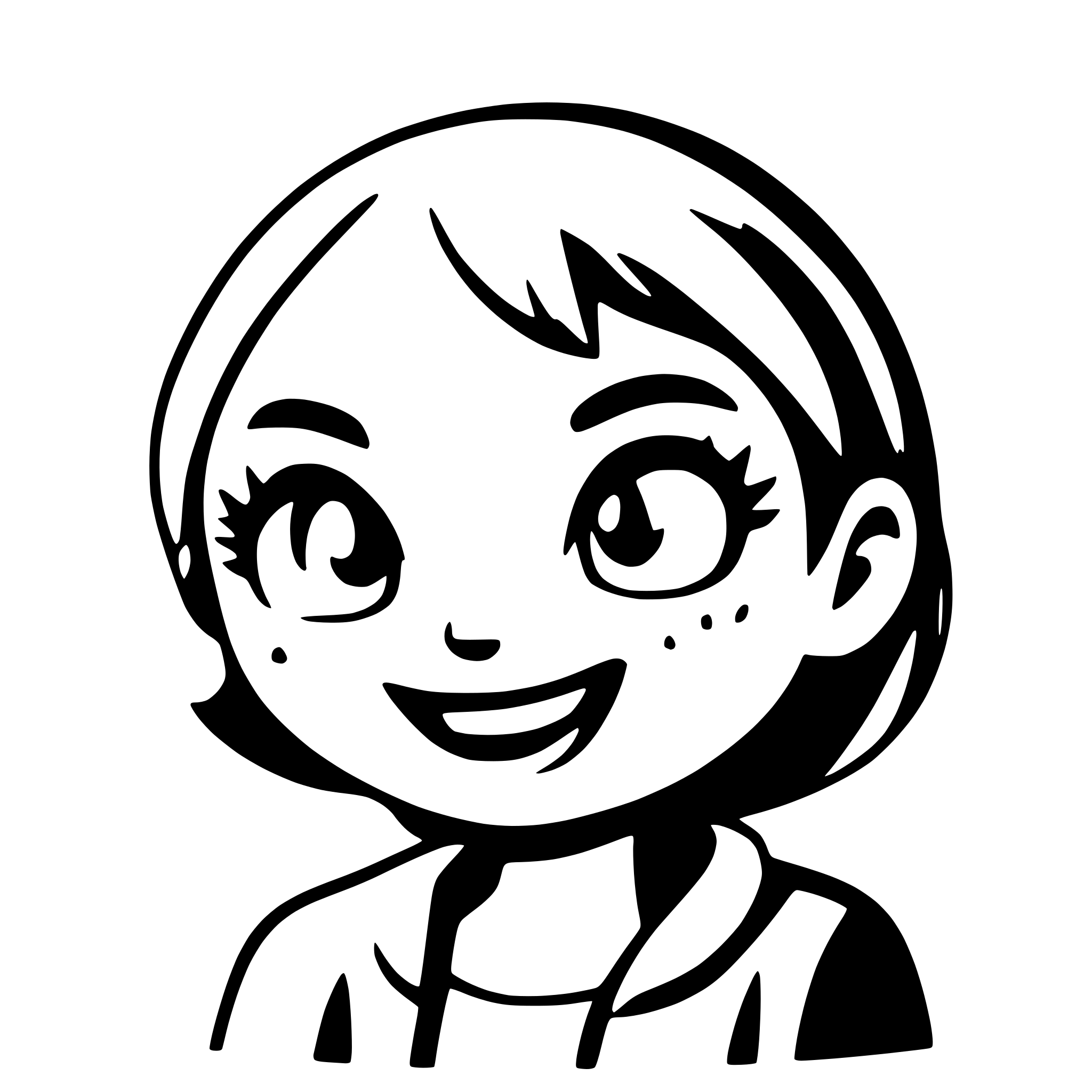 AI-generated SVG of a cartoon style emotion face, happy