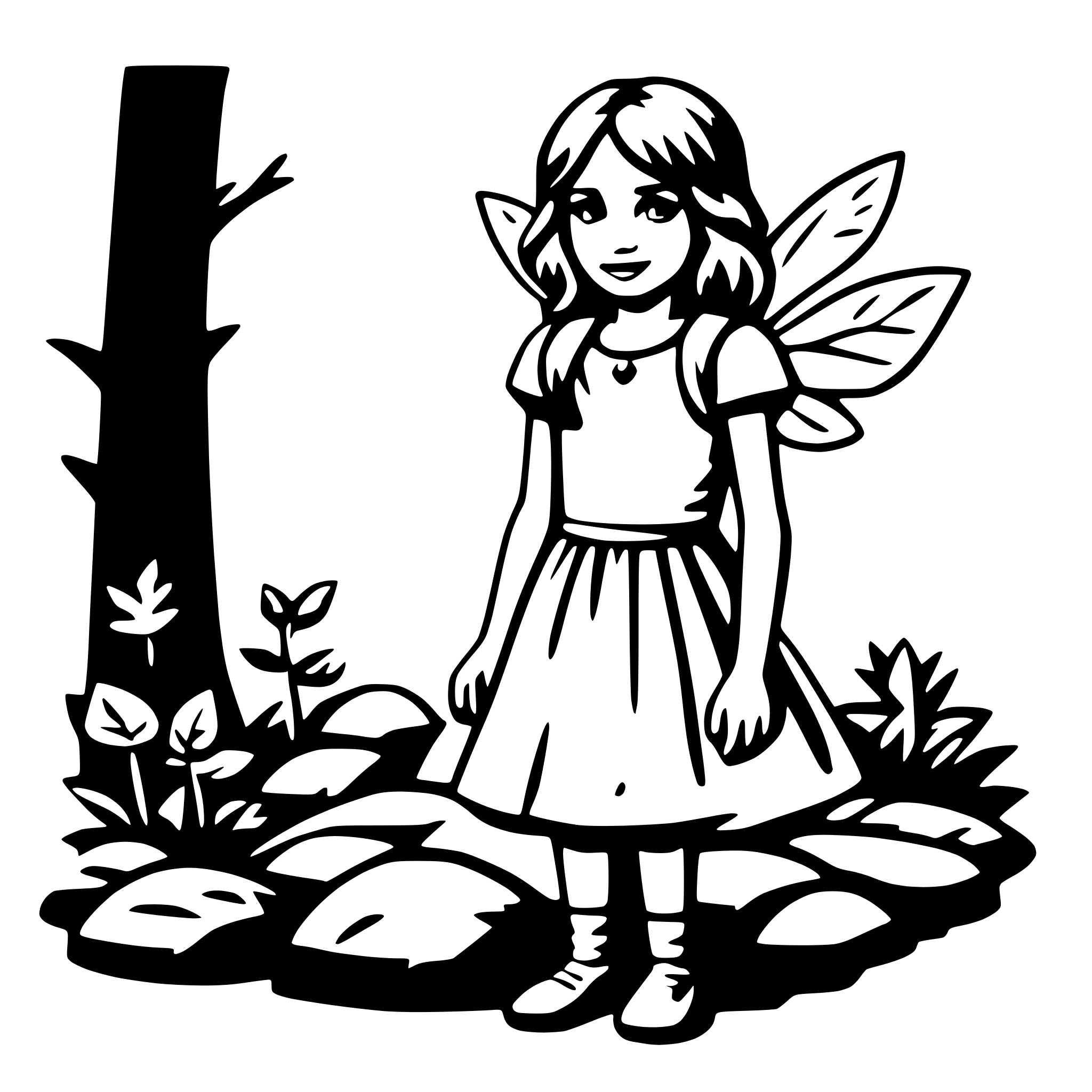 AI-generated SVG of 'woodland fairy'