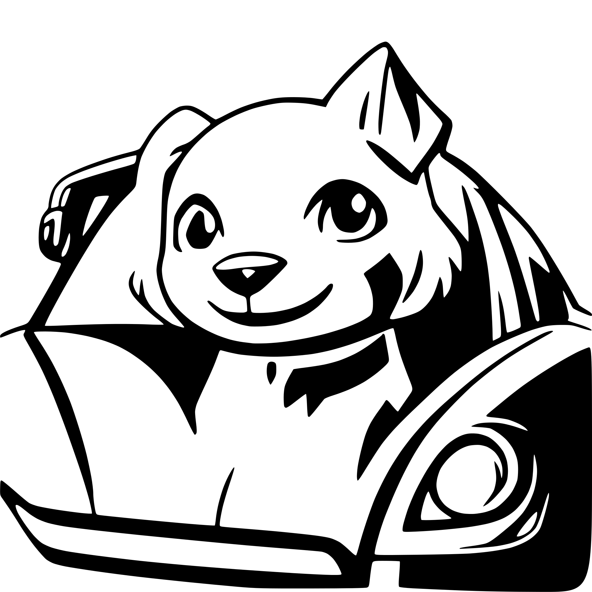 AI-generated SVG of a one dog and one car