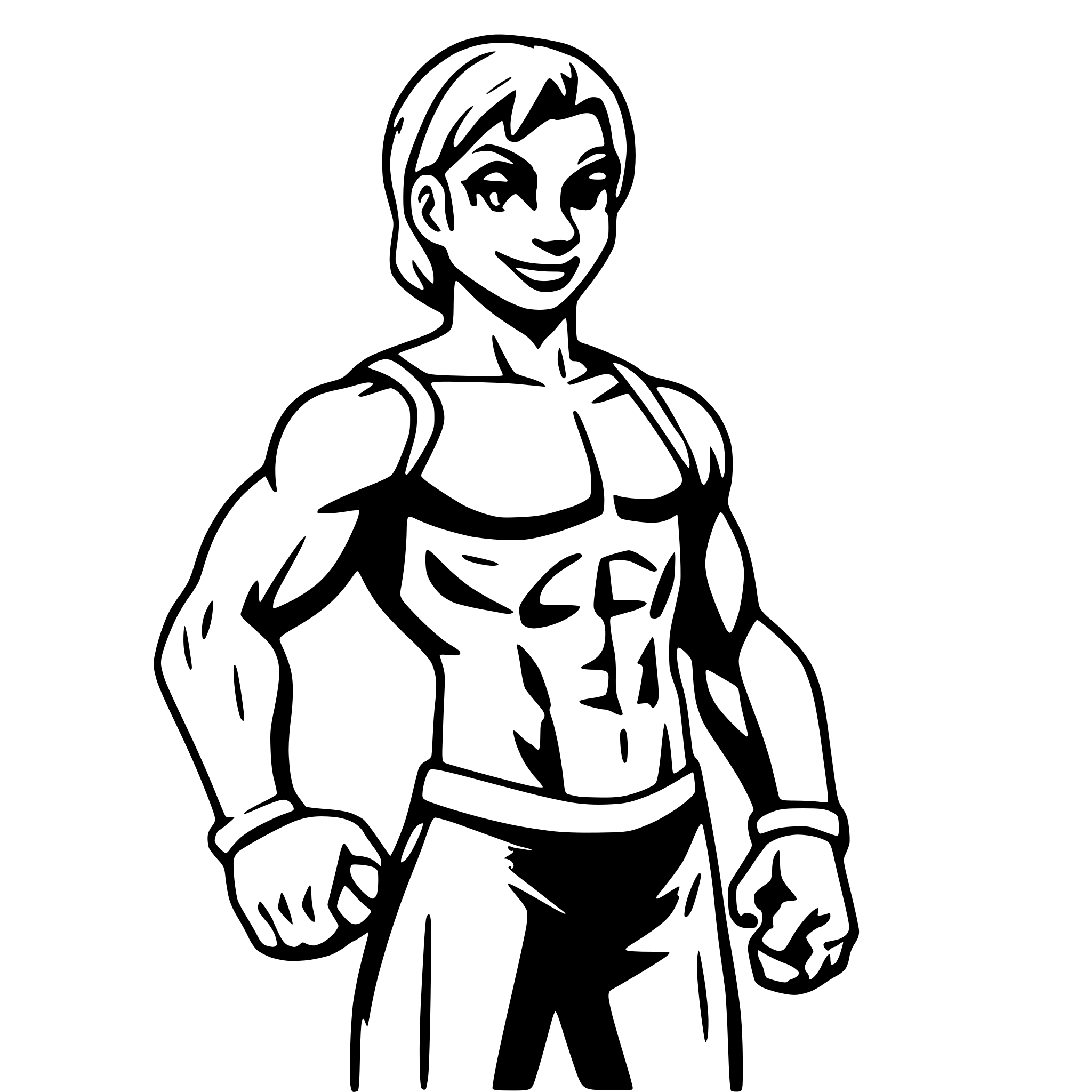 AI-generated SVG of a fullbody muscles scheme