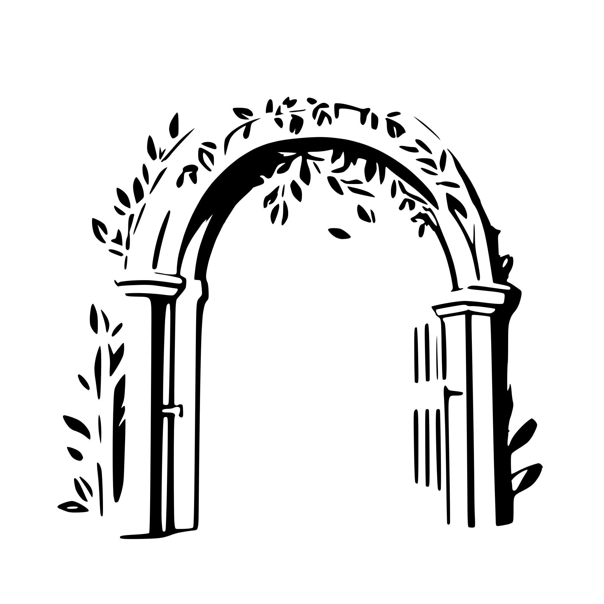 AI-generated SVG of a a romantic open gate with flower wreaths AI-generated SVG of a a romantic open gate with flower wreaths