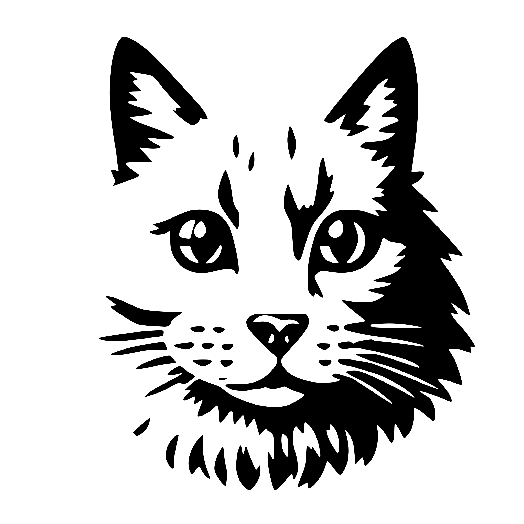 AI-generated SVG of 'fluffy cat head'