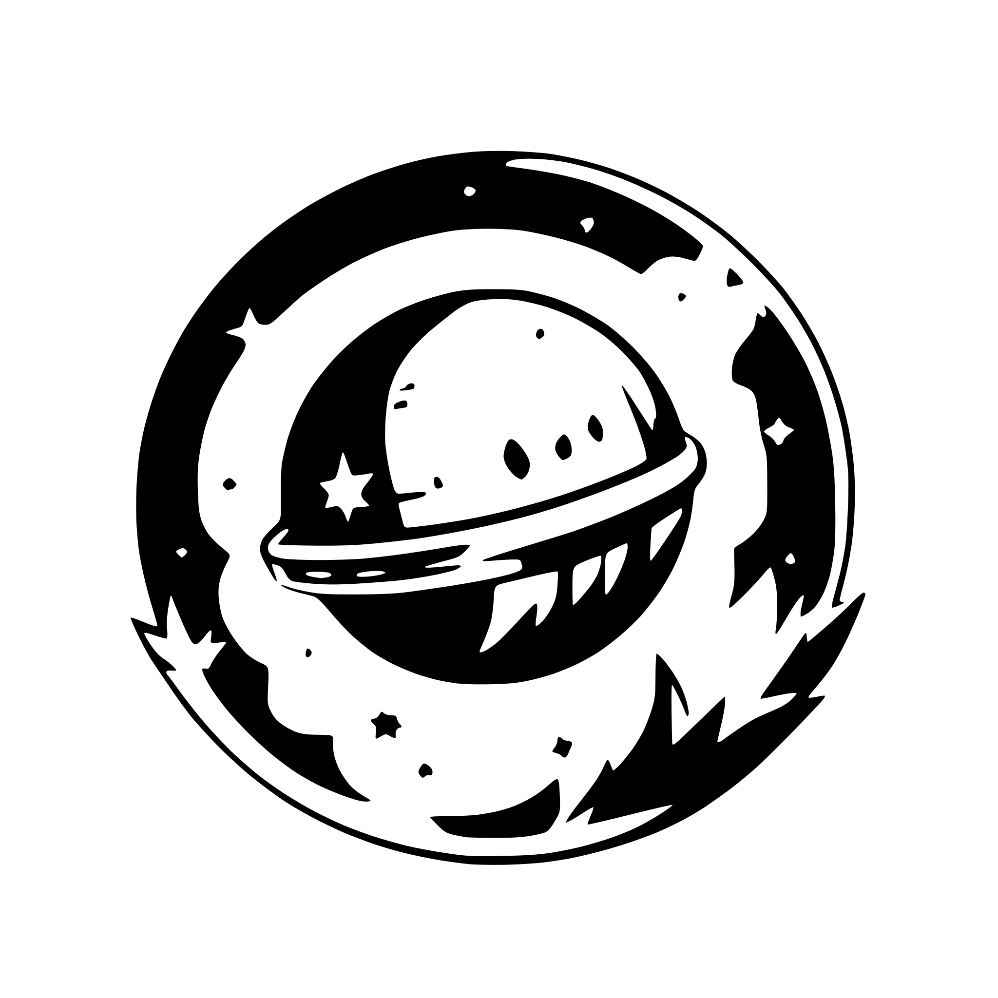 AI-generated SVG of a A logo of something stellar with an event horizon