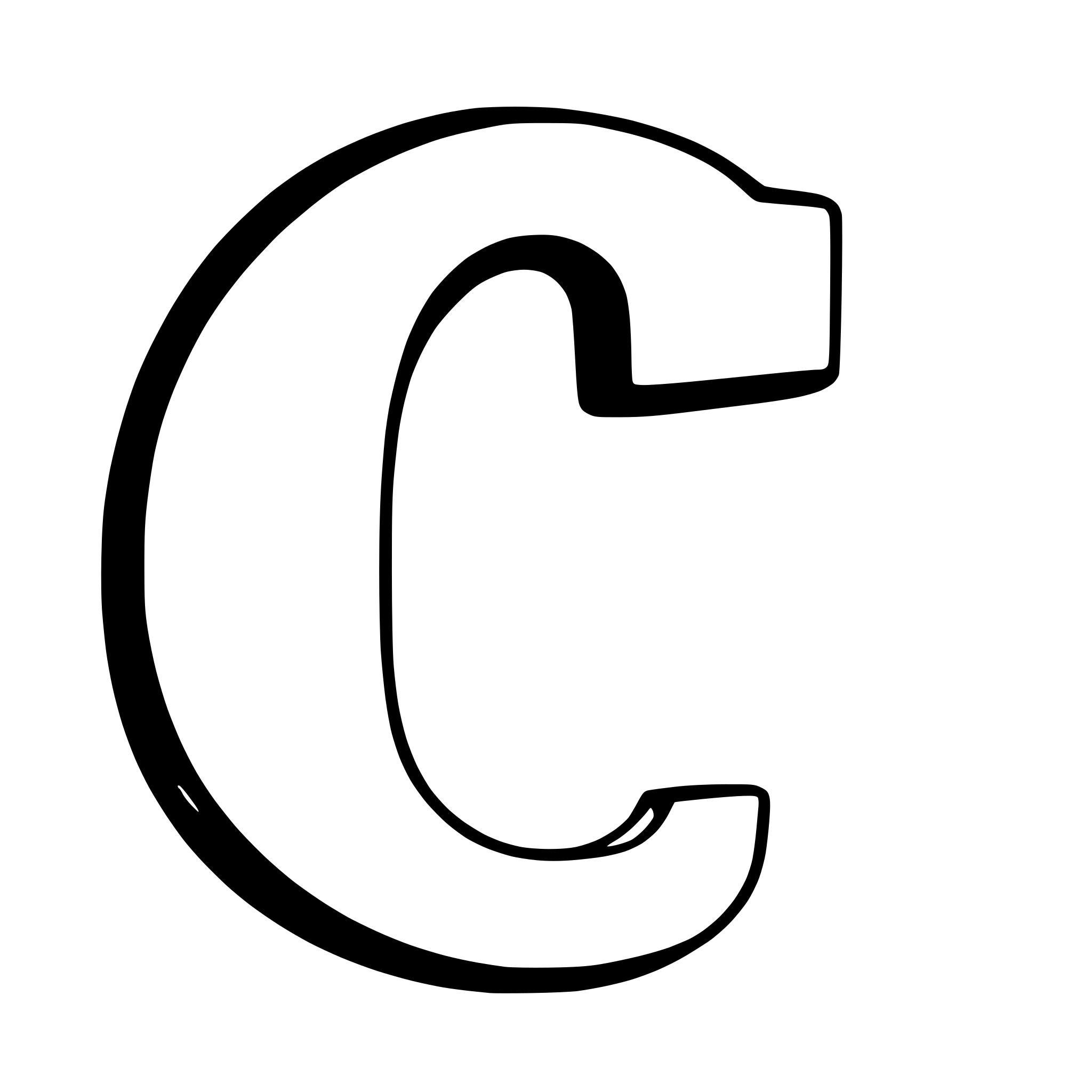 AI-generated SVG of a Outline of the letter C