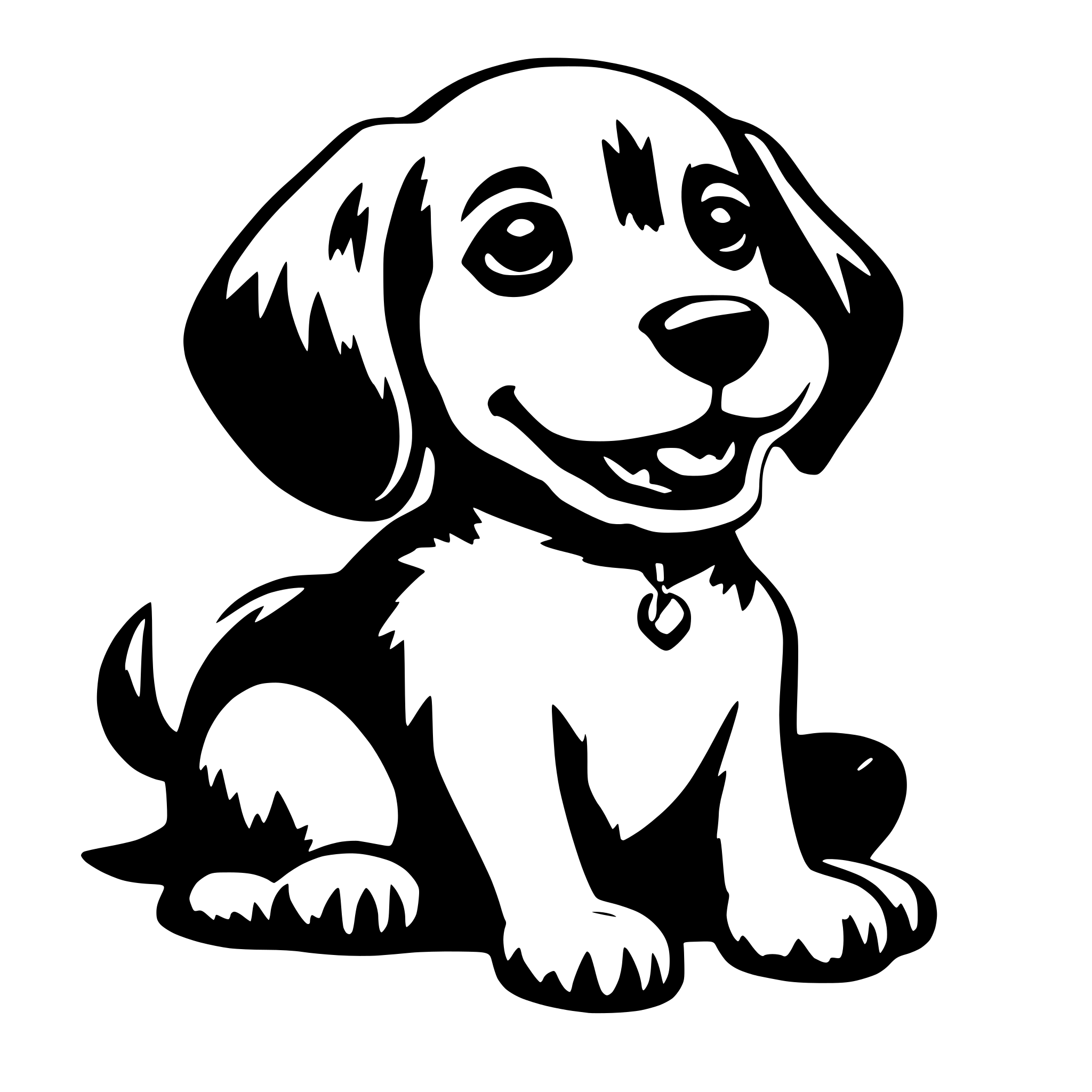 AI-generated SVG of 'A smiling puppy'