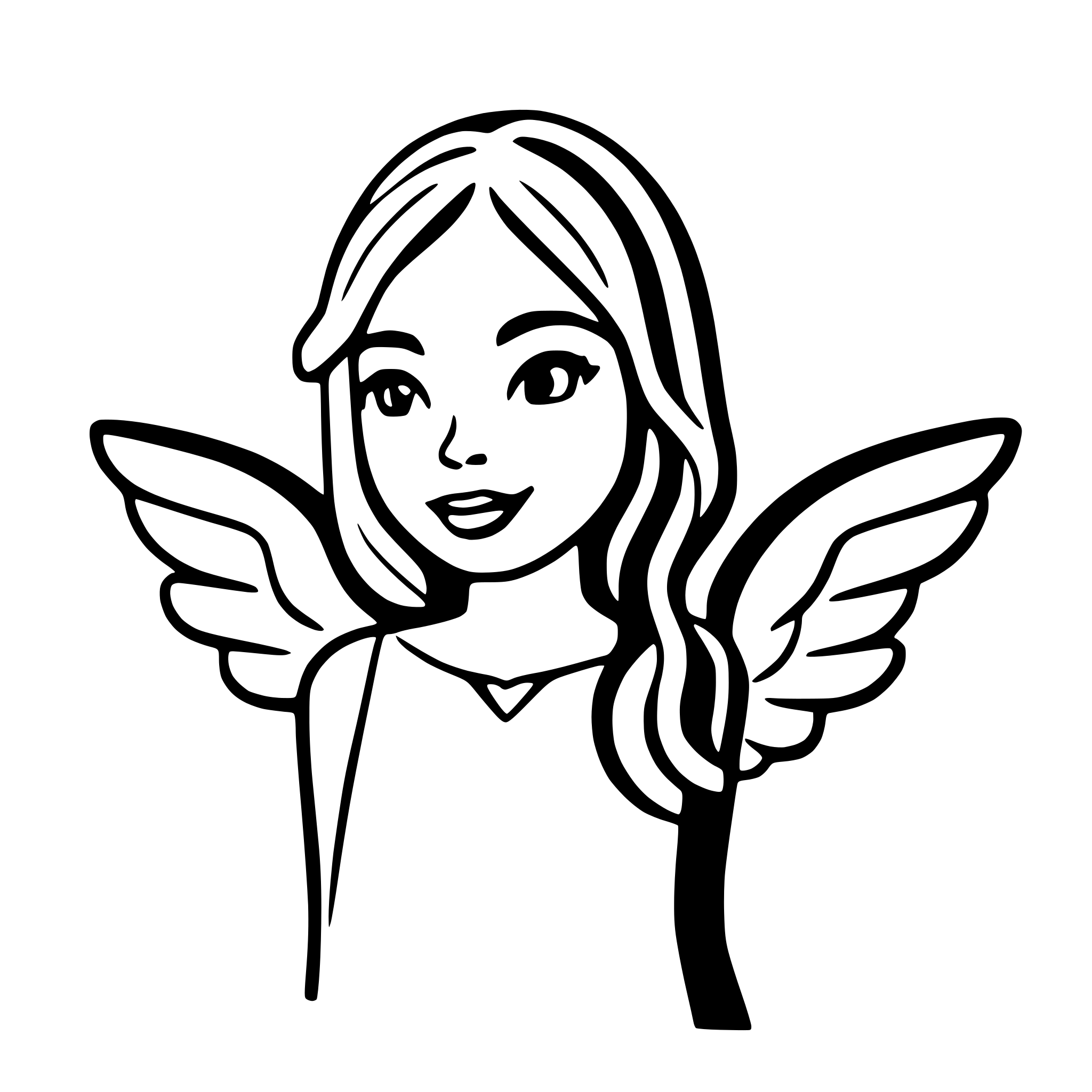 AI-generated SVG of a angel with outstretched wings