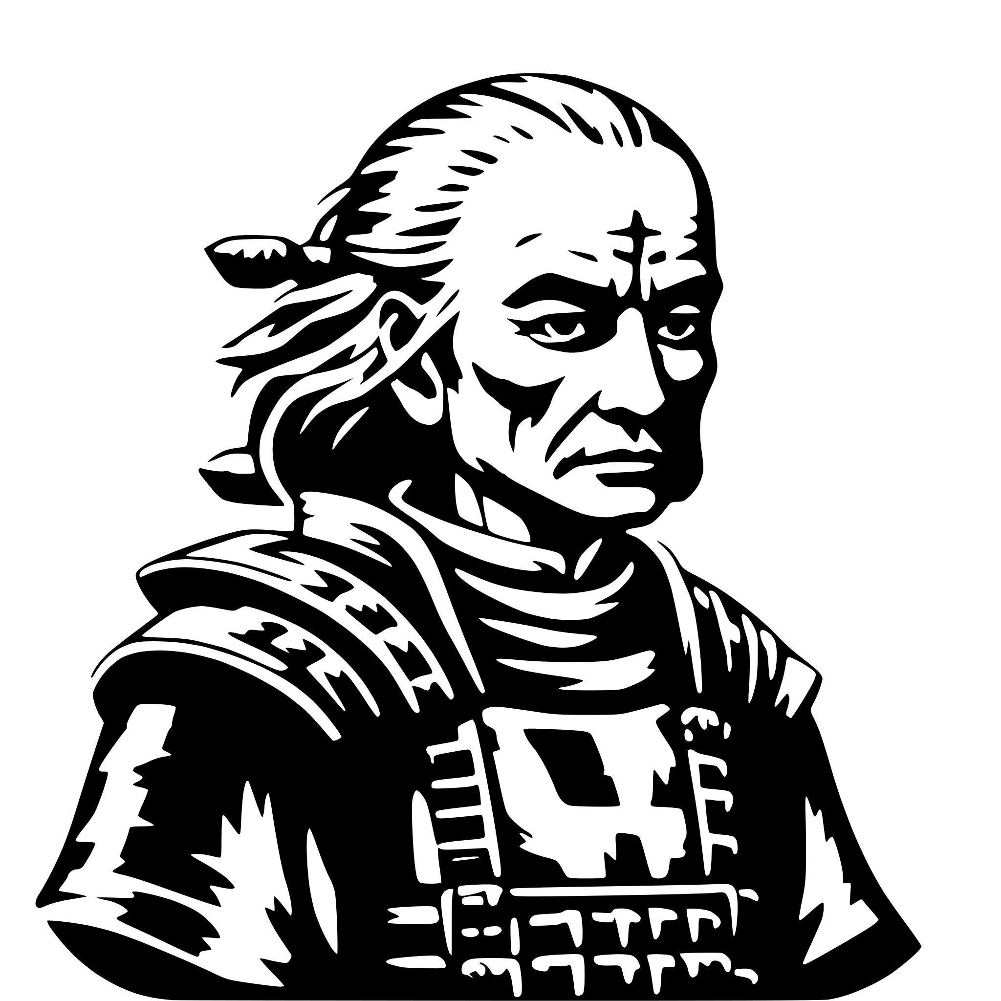 AI-generated SVG of a old samurai