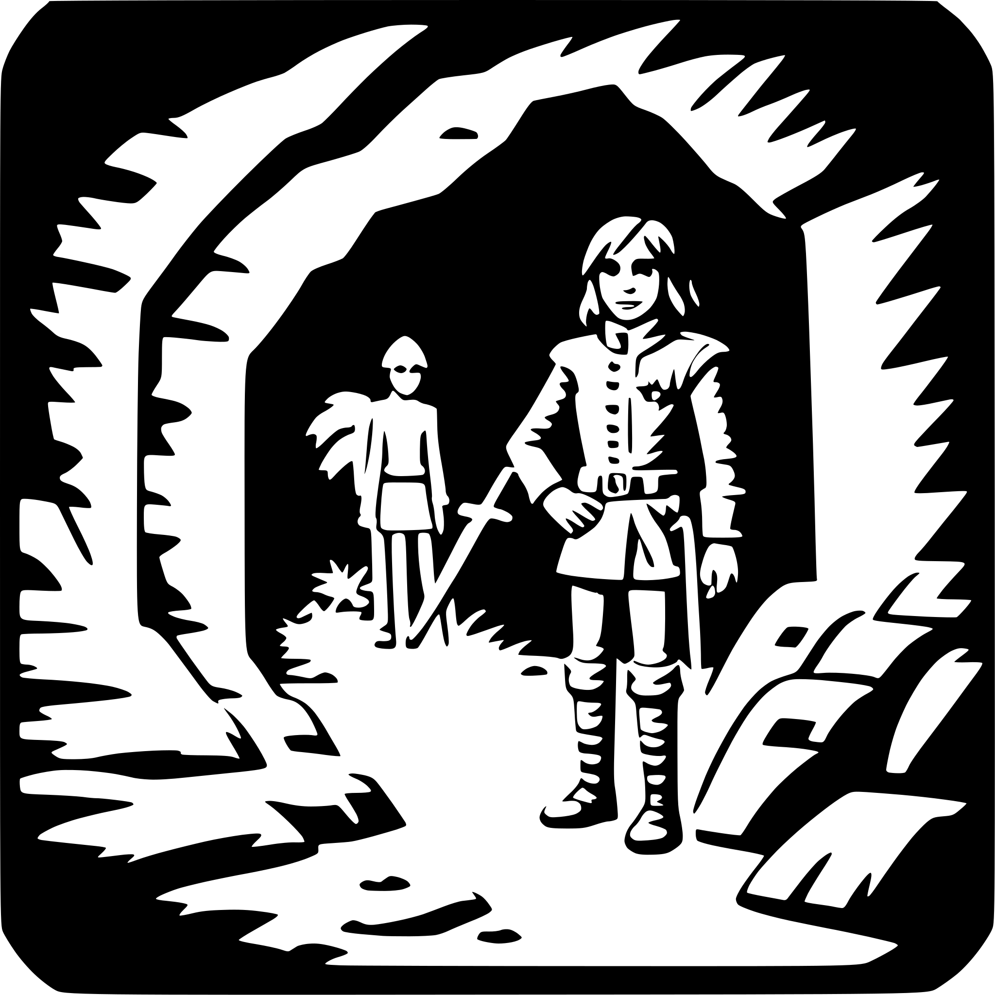 AI-generated SVG of 'spelunking in cave'