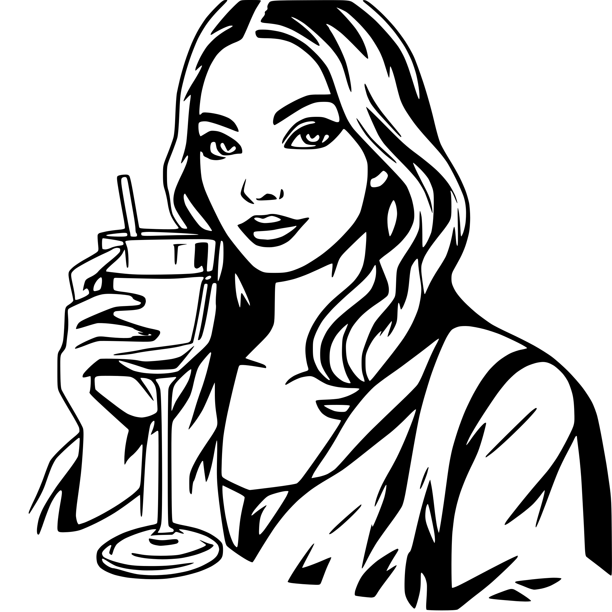 AI-generated SVG of 'mona lisa drinking juice in her iconic pose. Do not change the pose. Retain the structure.'