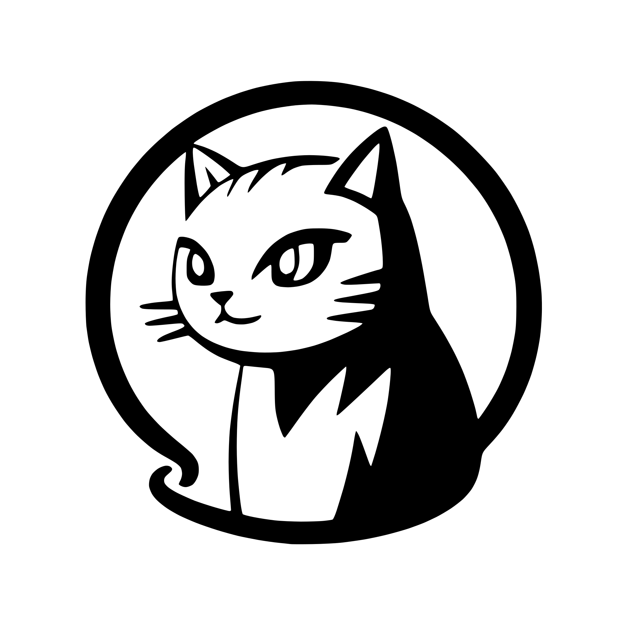 AI-generated SVG of 'minimalist cat with long tail'