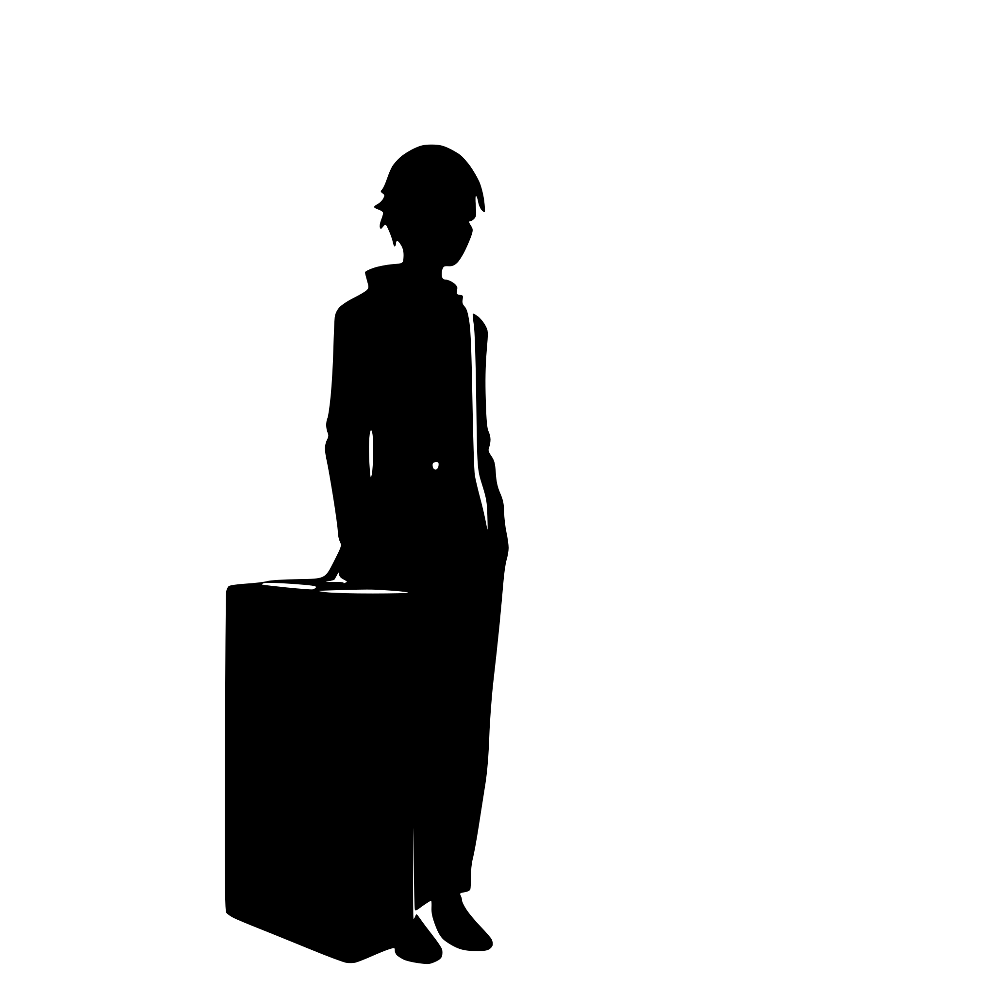 AI-generated SVG of 'GUY PUSH BOX'