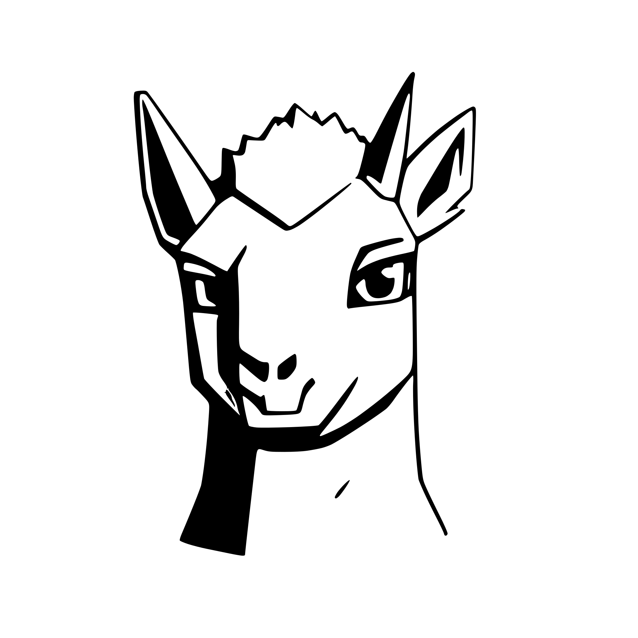 AI-generated SVG of a low poly lama head