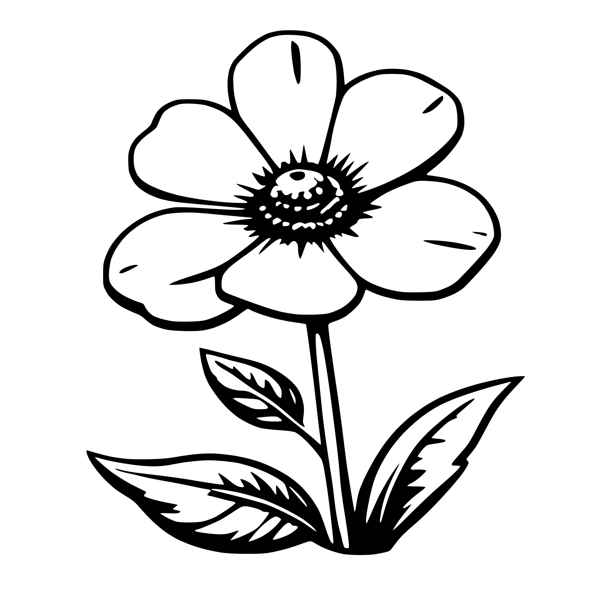 AI-generated SVG of 'flower without stem'