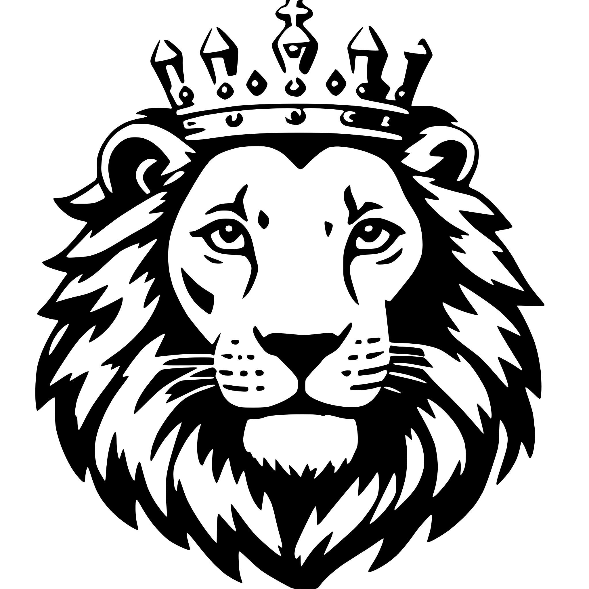AI-generated SVG of a lion with crown