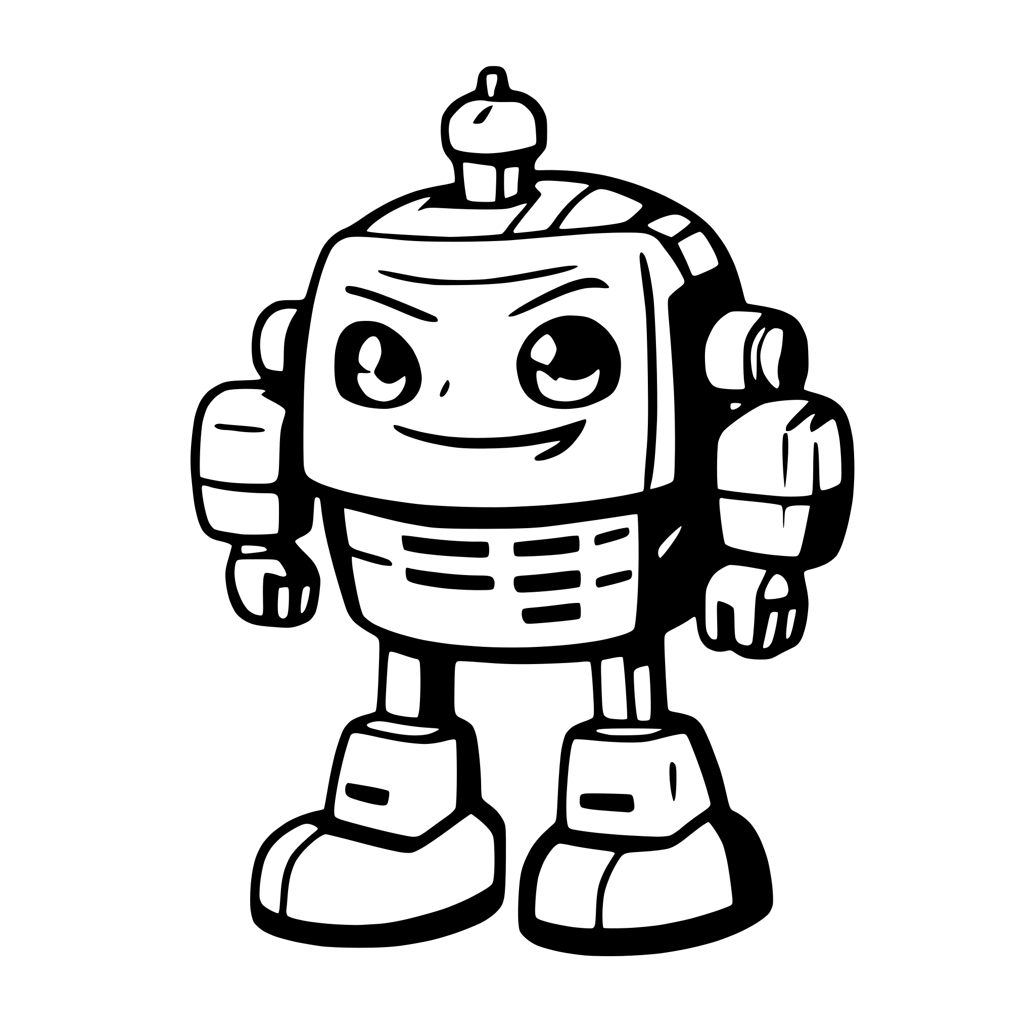 AI-generated SVG of a tough robot representing an llm