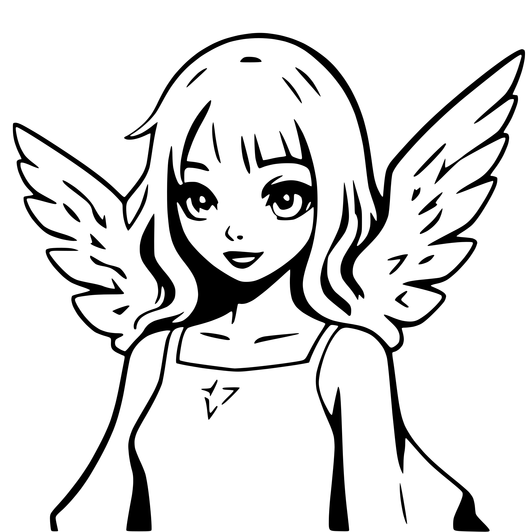 AI-generated SVG of 'angel with broken wings'