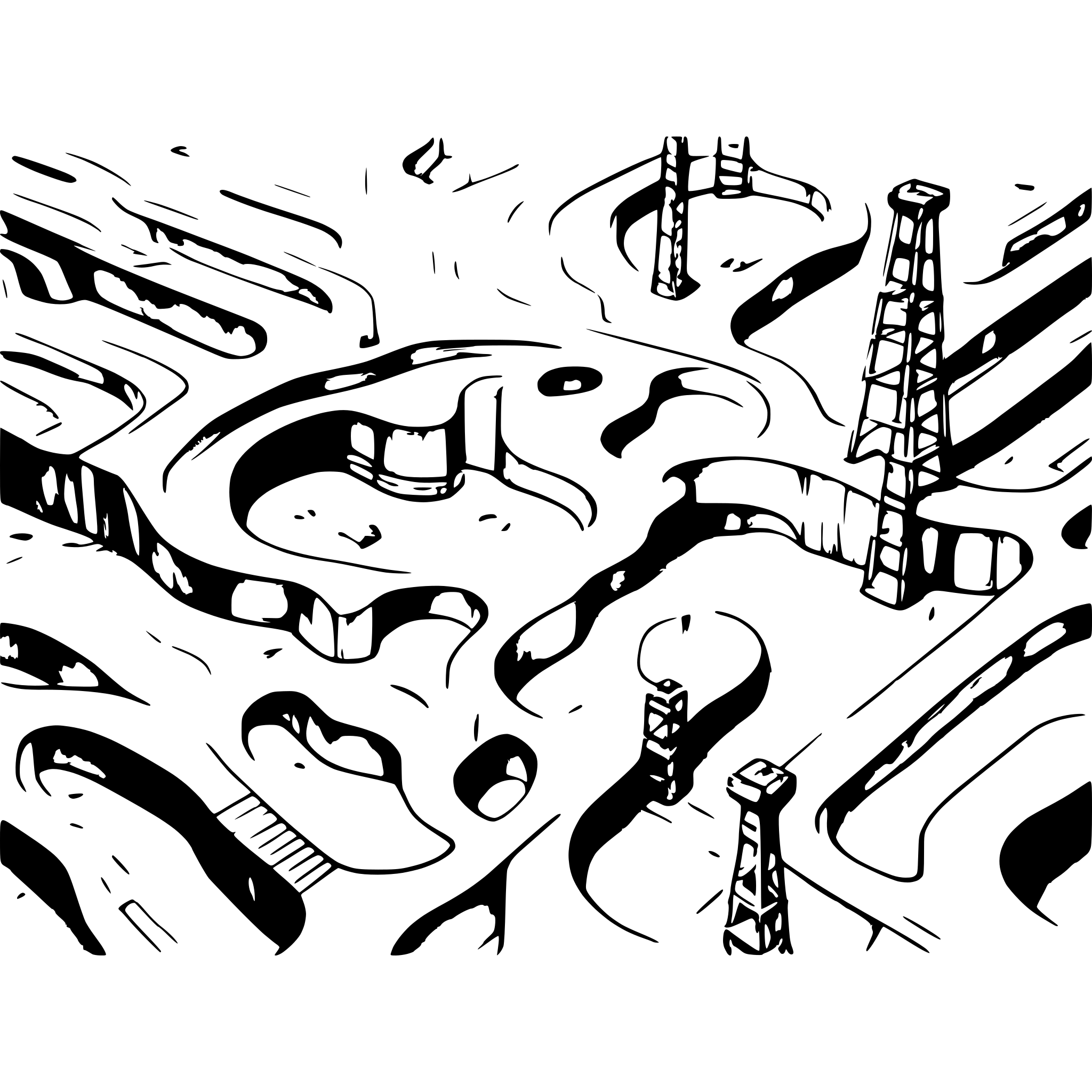 AI-generated SVG of a construction site, minimalistic, hard lines