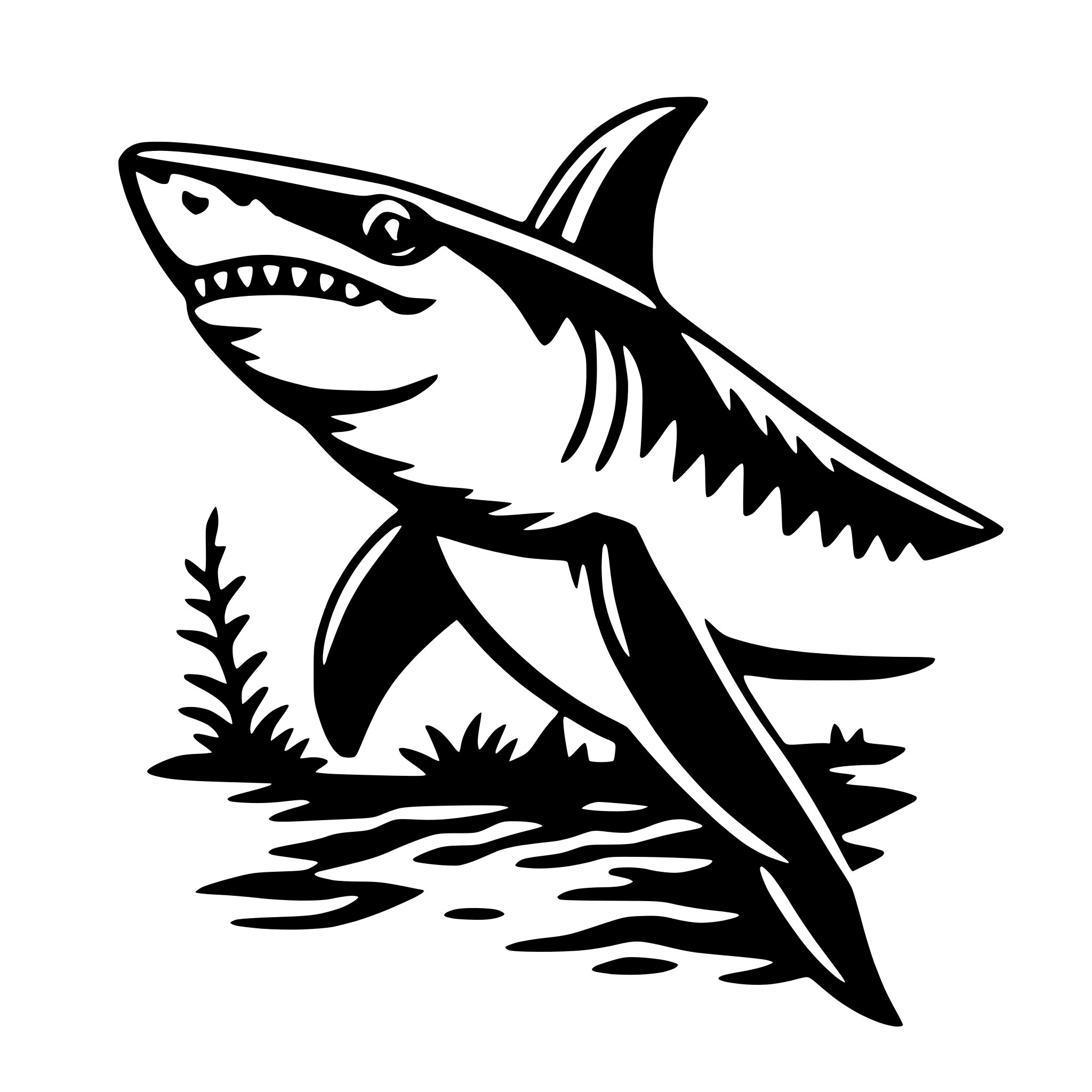 AI-generated SVG of 'shark with fin'