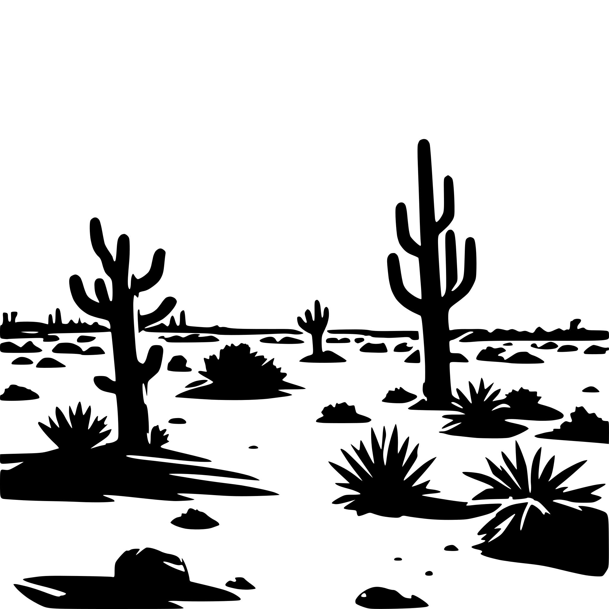 AI-generated SVG of a extreme hot sunny desert ecosystem including sun