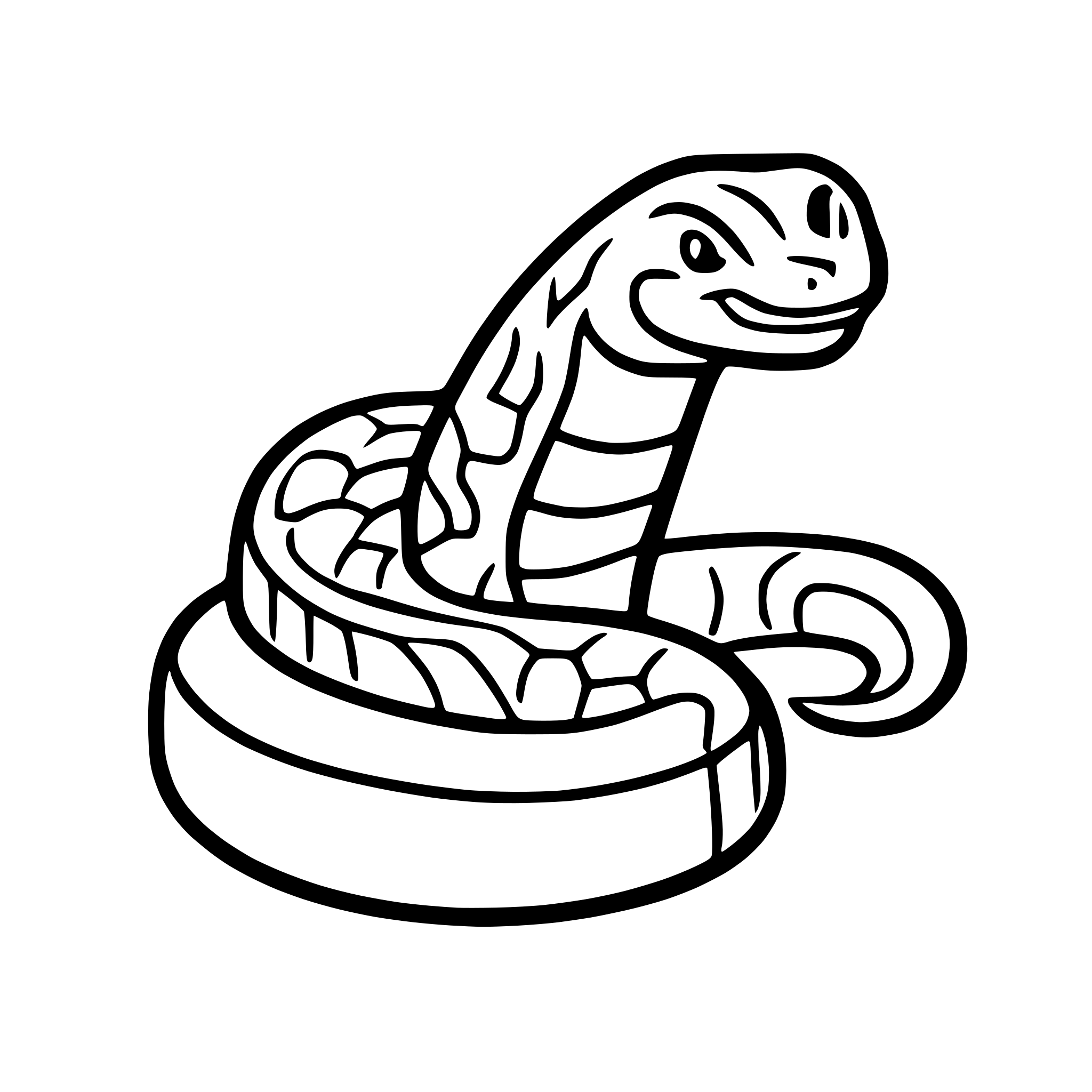 AI-generated SVG of a lunar new year snake not red