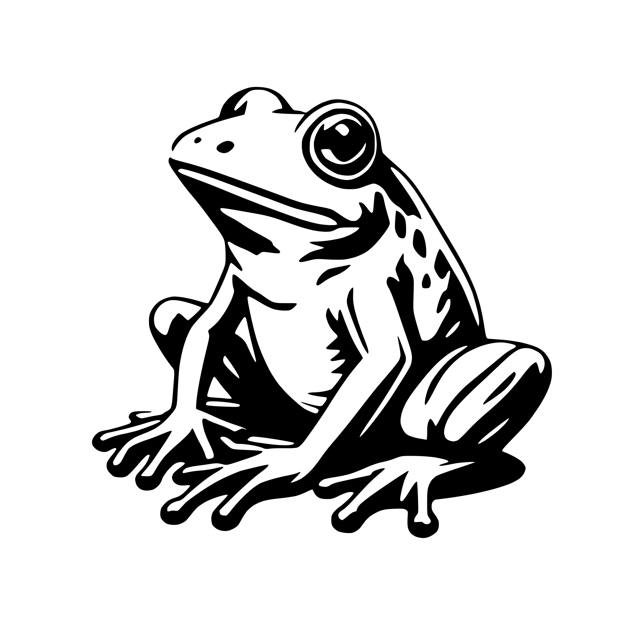 AI-generated SVG of 'green frog'