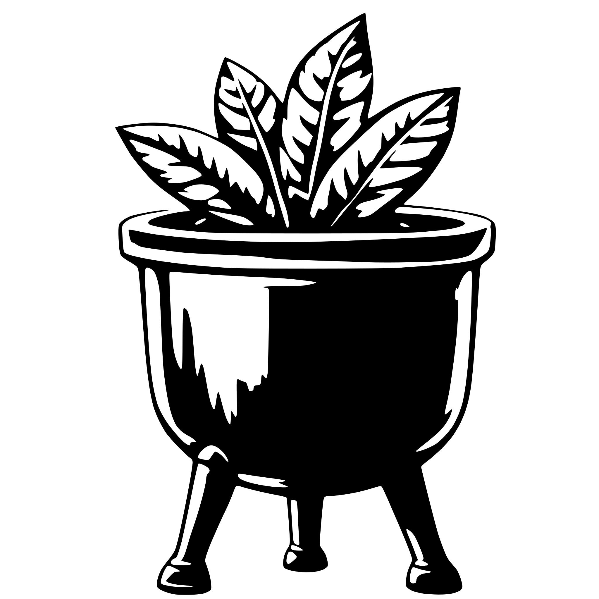AI-generated SVG of 'three leg pot'