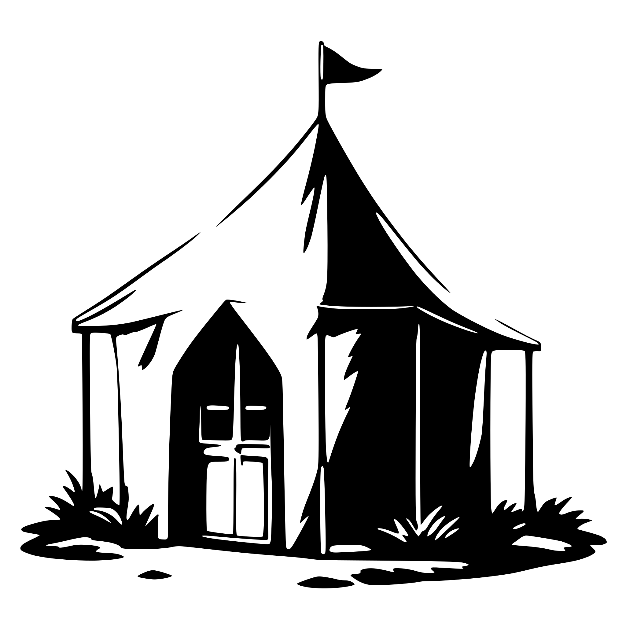 AI-generated SVG of '2d simple black Kohte tent'