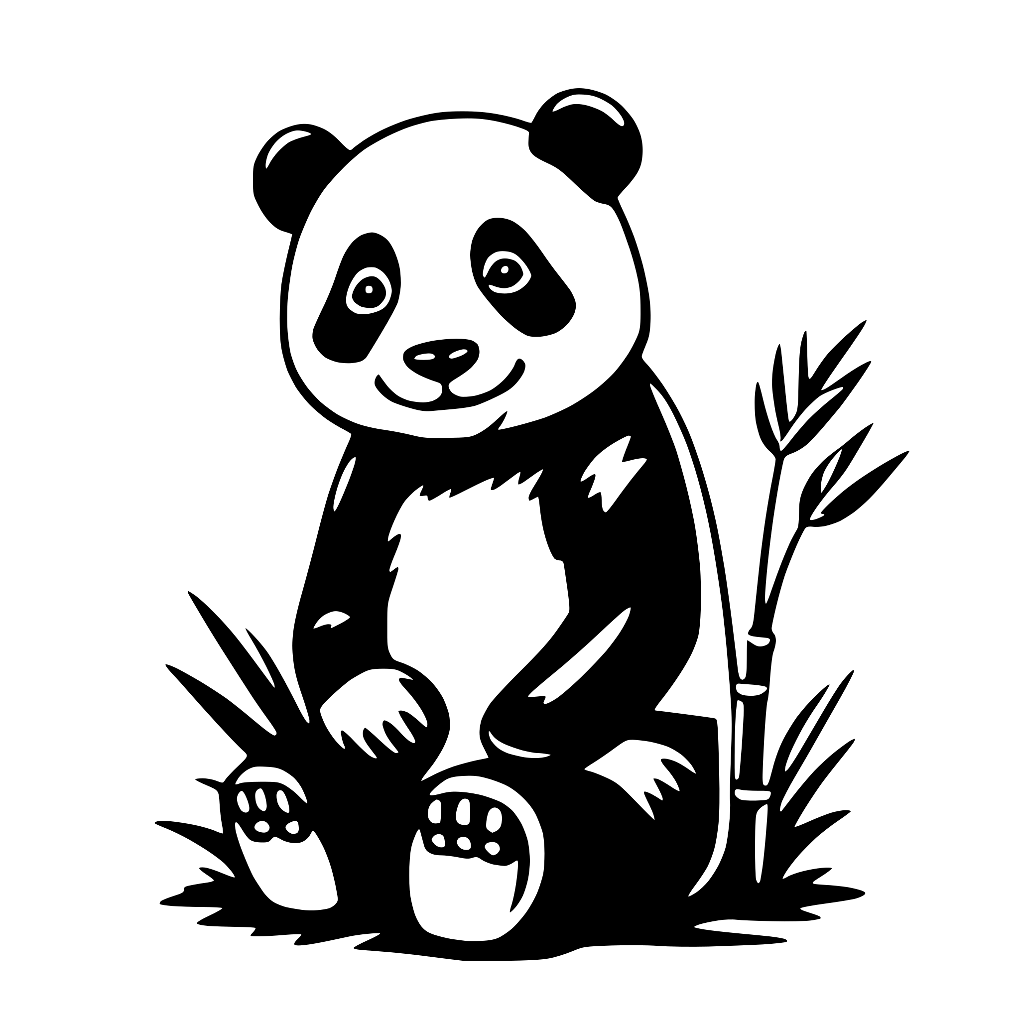 AI-generated SVG of 'panda with bamboo'