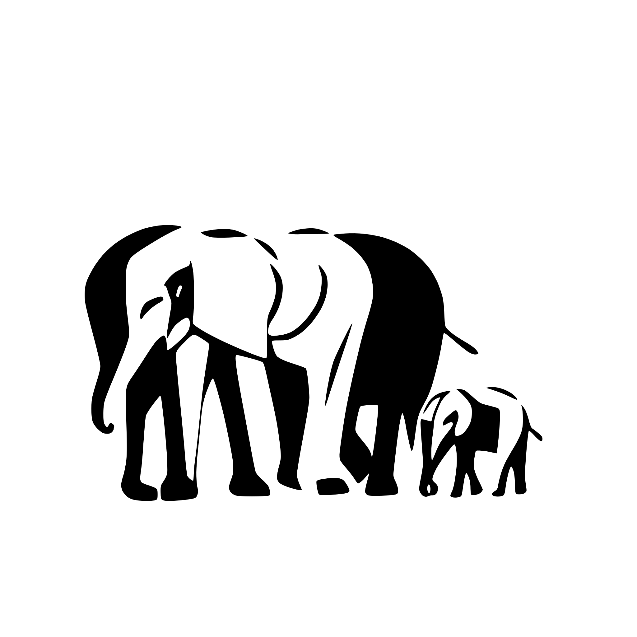 AI-generated SVG of 'elephant family walking together'