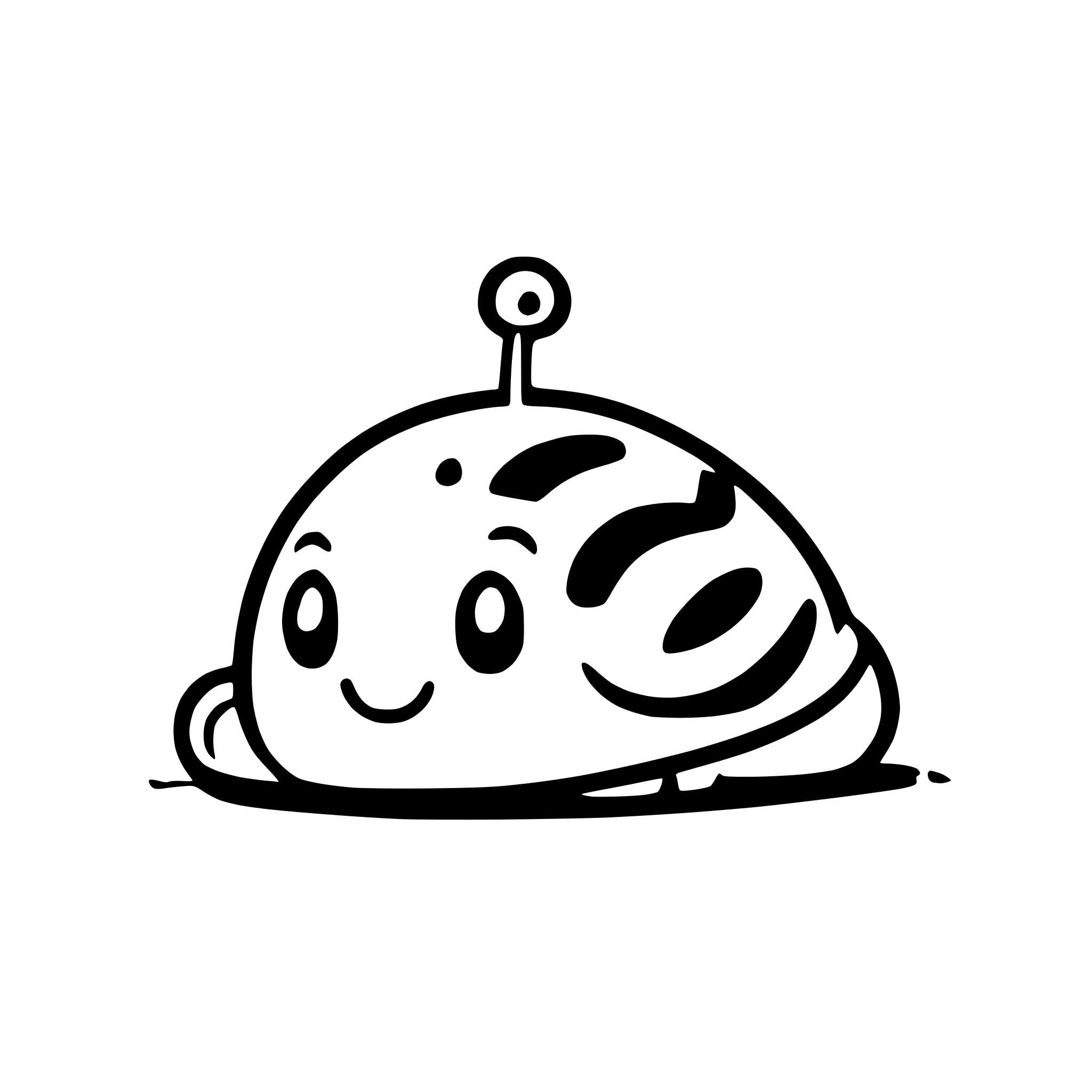 AI-generated SVG of a a happy snail leaving a trail of glitter